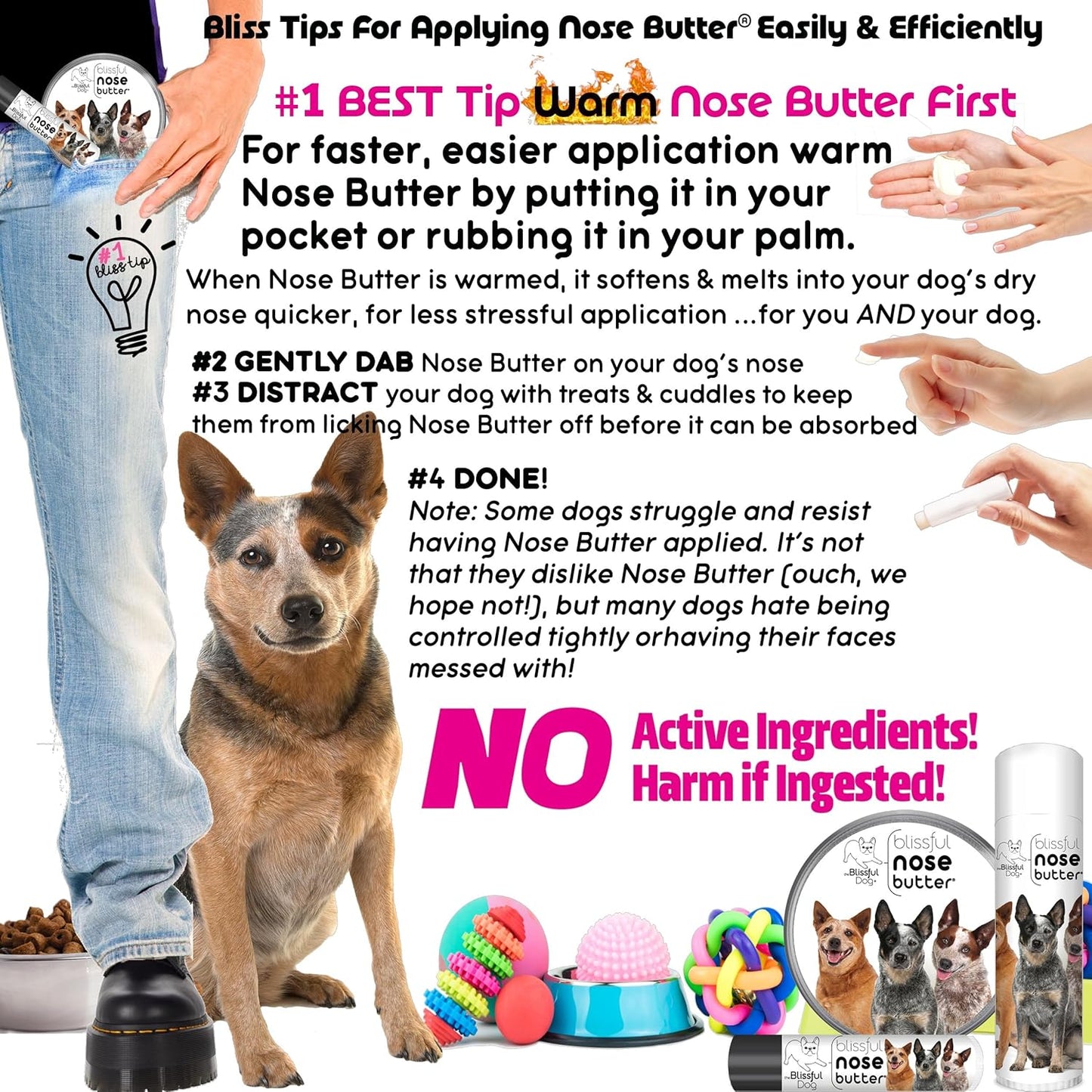 The Blissful Dog Australian Cattle Dog Unscented Nose Butter - Dog Nose Butter, 8 Ounce - Pet Explorer