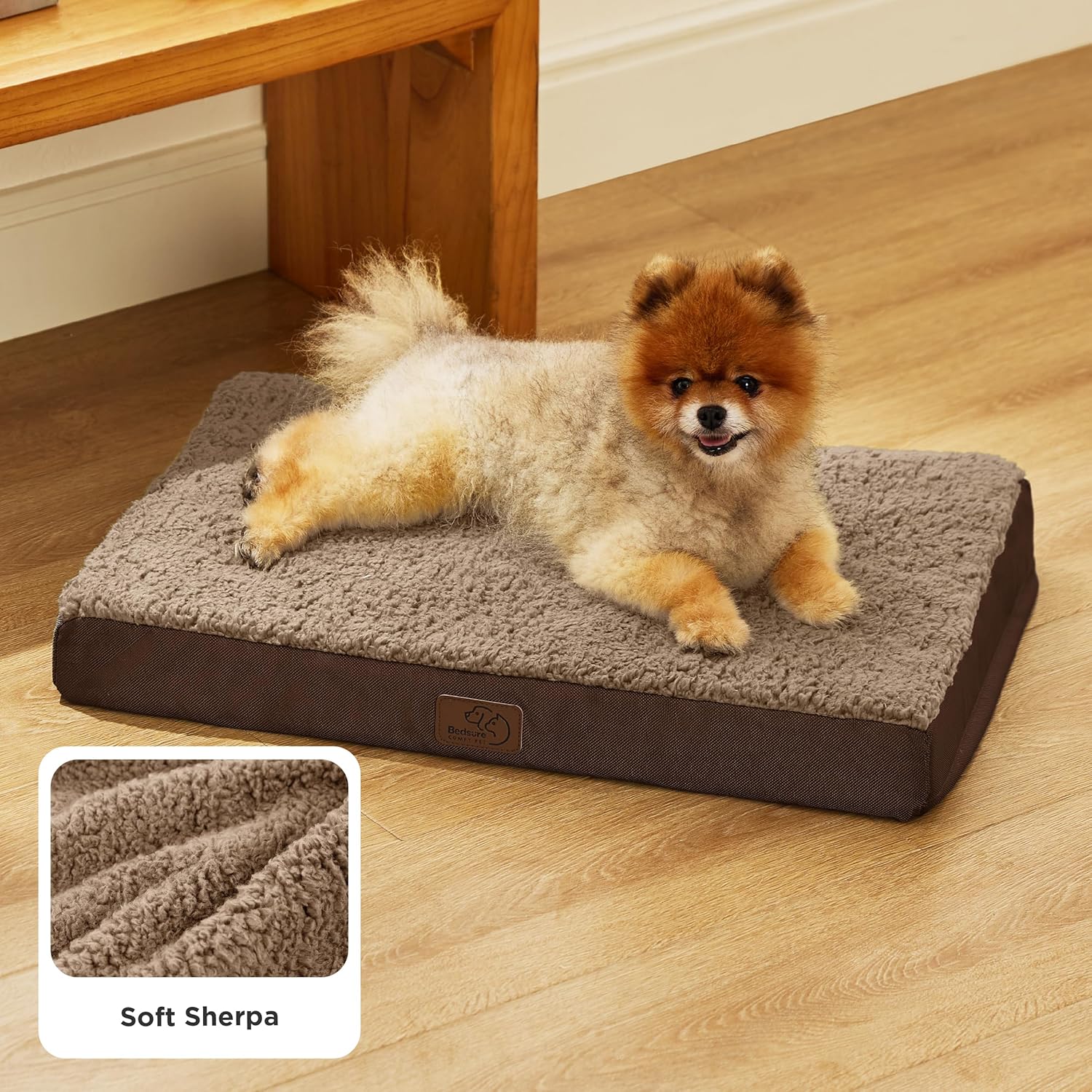 Bedsure Dog Bed for Small Dogs - Orthopedic Flat Puppy Beds with Removable Washable Cover, Egg Crate Foam Pet Mat, Suitable for Pet Up to 20 lbs - Pet Explorer