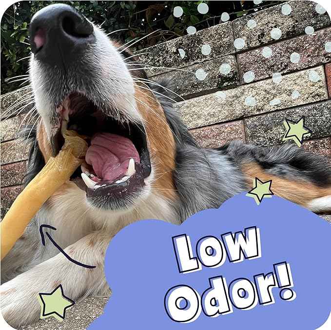Pawstruck All Natural 11-12" Roasted Collagen Sticks for Dogs – Low Odor & Long-Lasting Bully Stick & Rawhide Alternative, Single Ingredient, Vet Approved – 5 Pack