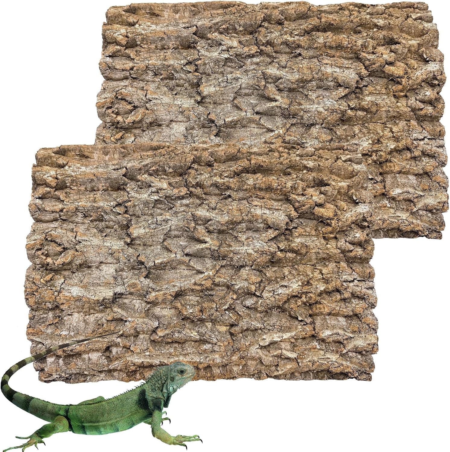 2PCS Cork Terrarium Background 15.7x11.8in Natural Cork Large Bark Backdrop Reptile Climbing Mat Habitat Decor for Spider Lizard Chamelon Turtle Beared Dragon - Pet Explorer
