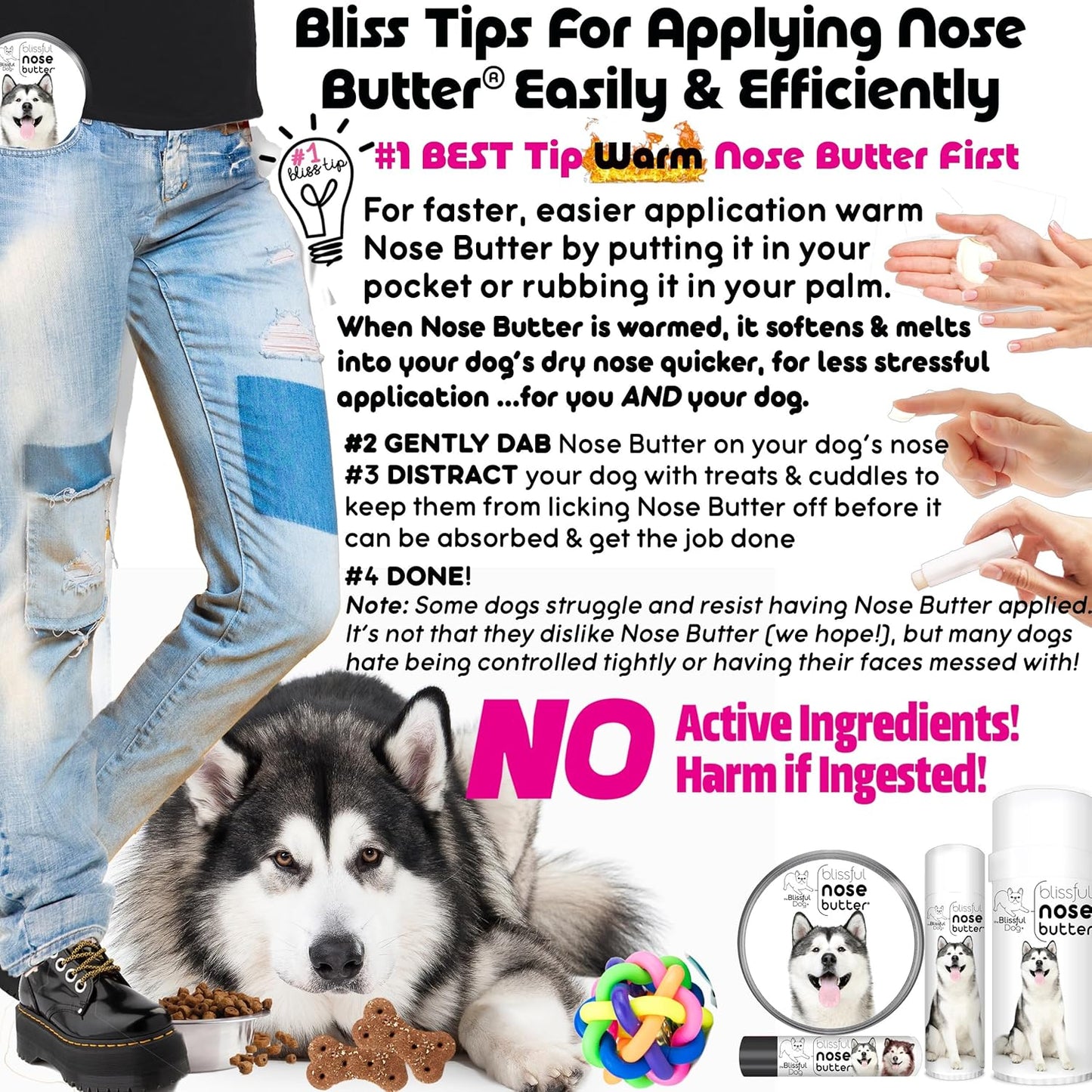 The Blissful Dog Malamute Unscented Nose Butter - Dog Nose Butter, 0.50 Ounce - Pet Explorer