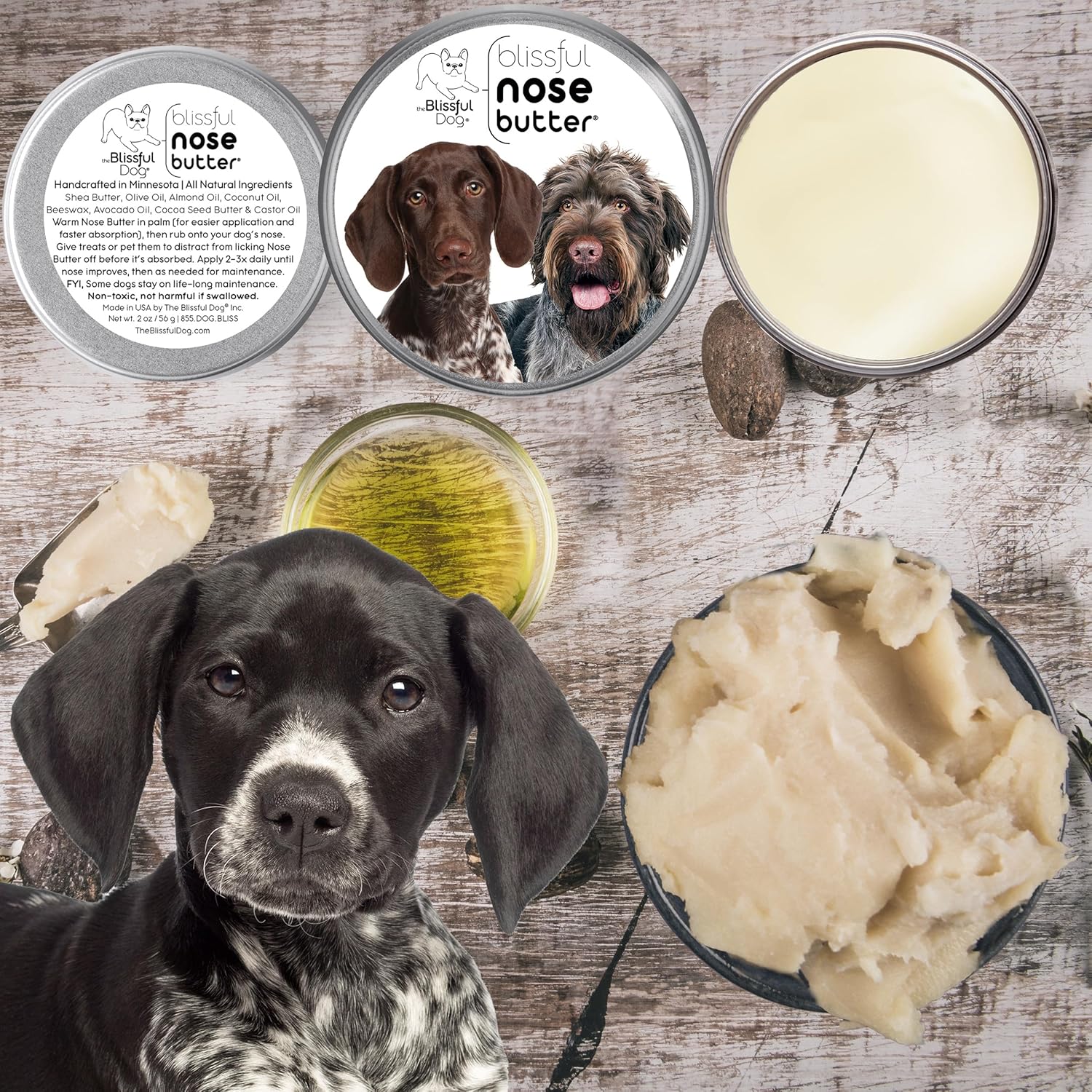 The Blissful Dog German Shorthaired Pointer Unscented Nose Butter - Dog Nose Butter, 16 Ounce - Pet Explorer