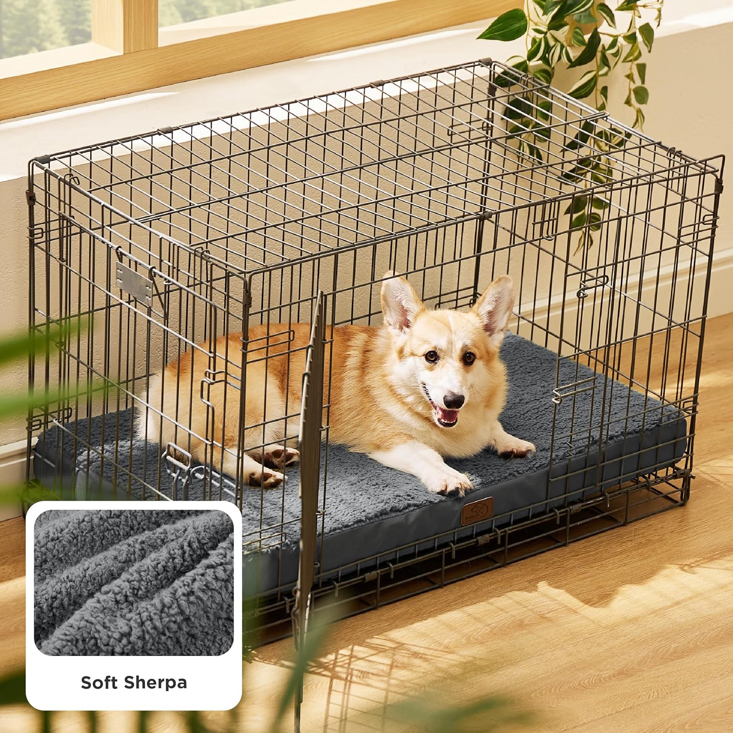 Bedsure Large Dog Bed for Crate - Orthopedic Flat Pet Beds with Removable Washable Cover, Egg Crate Foam Crate Mat, Suitable for Pet Up to 50 lbs - Pet Explorer
