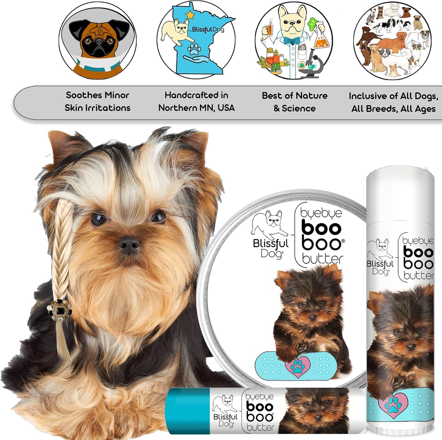 The Blissful Dog Yorkshire Terrier Boo Boo Butter, 16 oz. - Pet Explorer