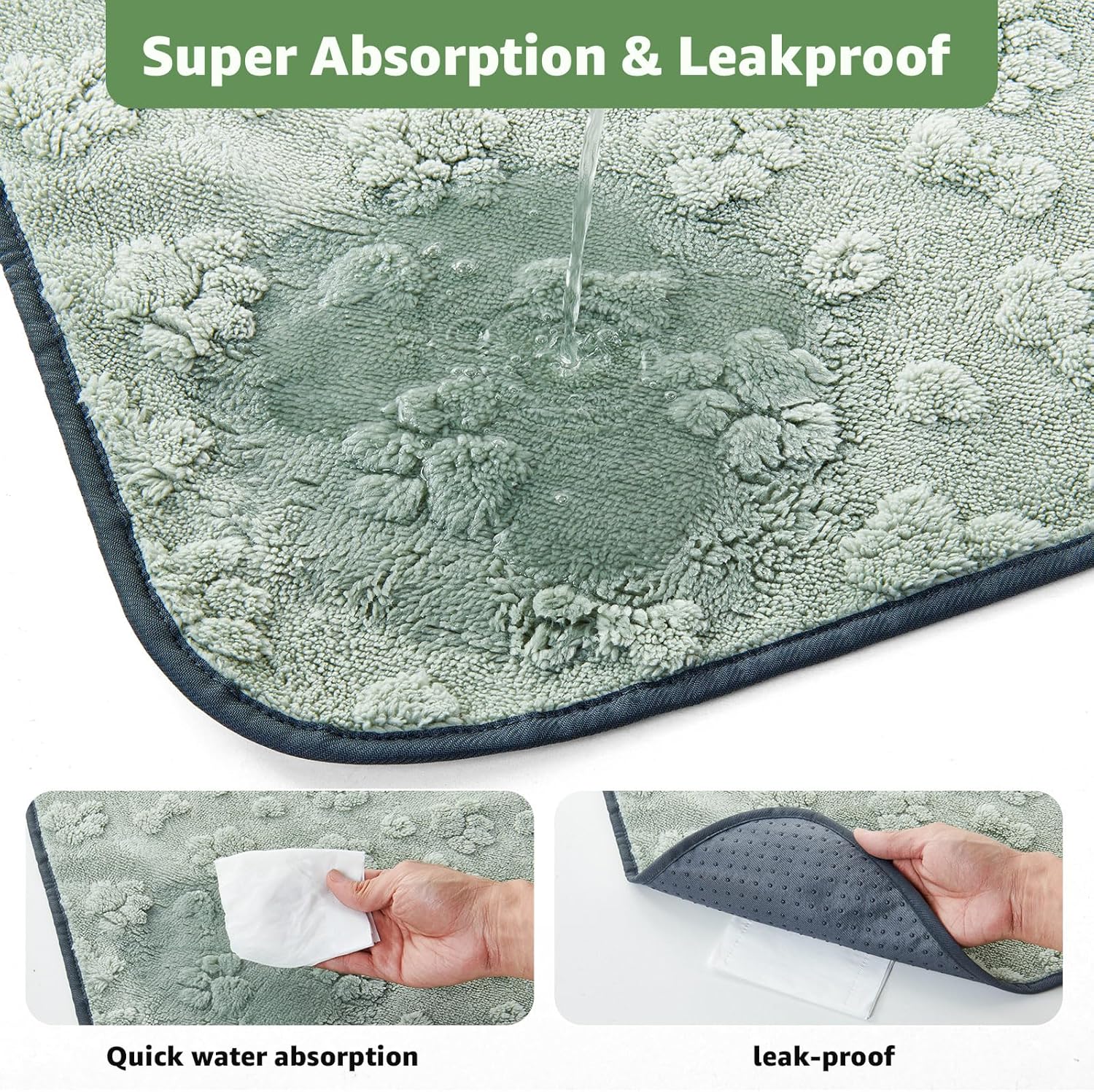 LOOBANI Washable Pee Pads for Dogs: 4 Pack Super Absorbent Reusable Puppy Pads, Leakproof and Waterproof Dog Training Pads Whelping Pads for Potty, Floor, Crate, Couch, Bed and Travel, 30"x34" - Pet Explorer