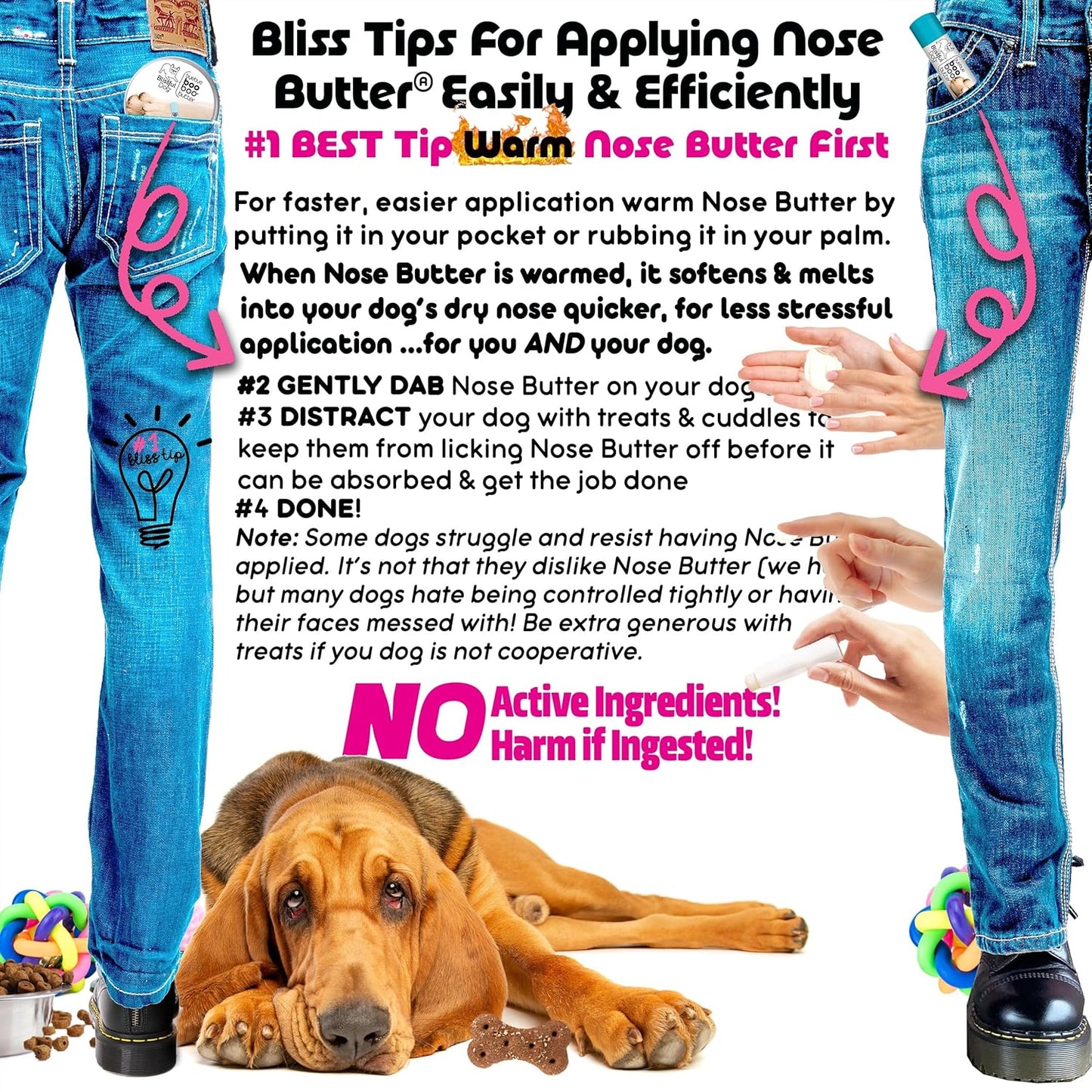 The Blissful Dog Bloodhound Nose Butter for Dry, Cracked Skin, Lick-Safe Dog Nose Balm with Moisturizing Shea Butter, Almond, Olive, and Essential Oils, Pet Supplies, Uncented, 8 oz. - Pet Explorer