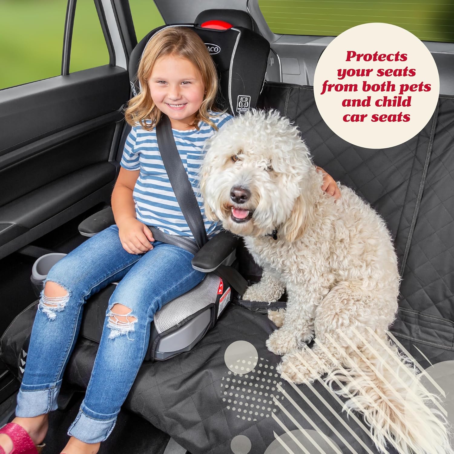 Lusso Gear Dog Car Seat Cover for Back Seat - 100% Waterproof - Full Protection from Mud, Scratches, Shedding - Non-Slip Cover Stays in Place, Fits Car, Truck, SUV (Gray) - Pet Explorer