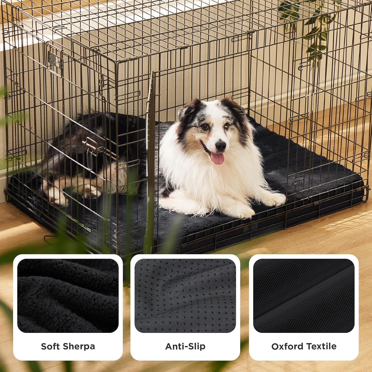 Bedsure XL Dog Bed for Crate - Large Orthopedic Flat Pet Beds with Removable Washable Cover, Egg Crate Foam Crate Mat, Suitable for Pet Up to 90 lbs - Pet Explorer
