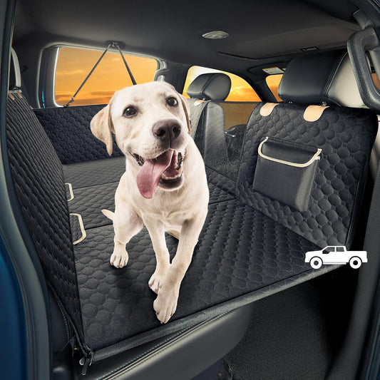 XL Truck Back Seat Extender for Dogs, Hard Bottom Dog Car Seat Cover for Back Seat, Heavy Duty Dog Hammock for Aggressive Chewers, Waterproof Pet Seat Covers for Trucks, F150, Ram1500, Large SUV - Pet Explorer