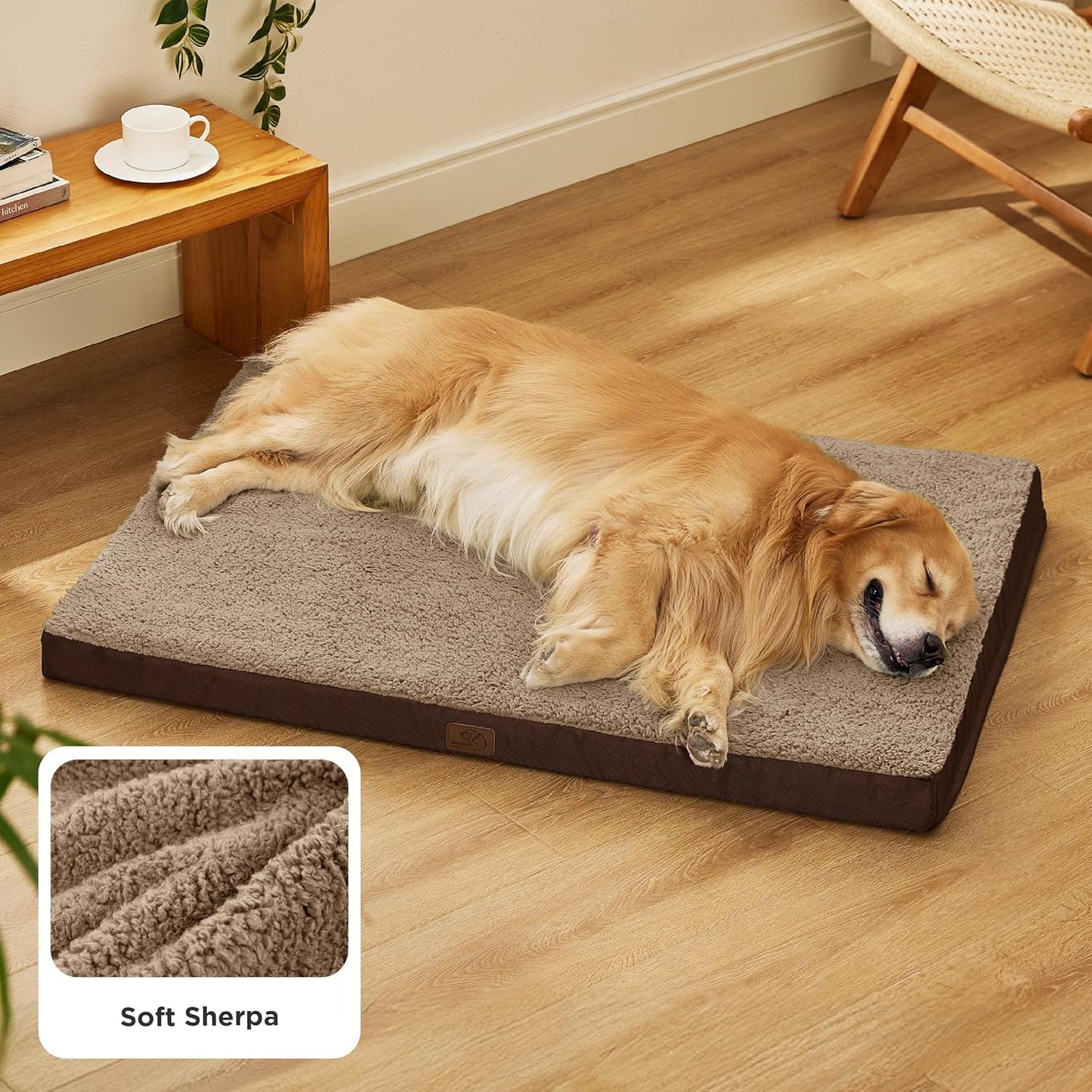 Bedsure XL Dog Beds Large Sized Dog -Orthopedic Flat Extra Large Pet Beds with Removable Washable Cover, Egg Crate Foam Mat, Suitable for Pet Up to 100 lbs - Pet Explorer