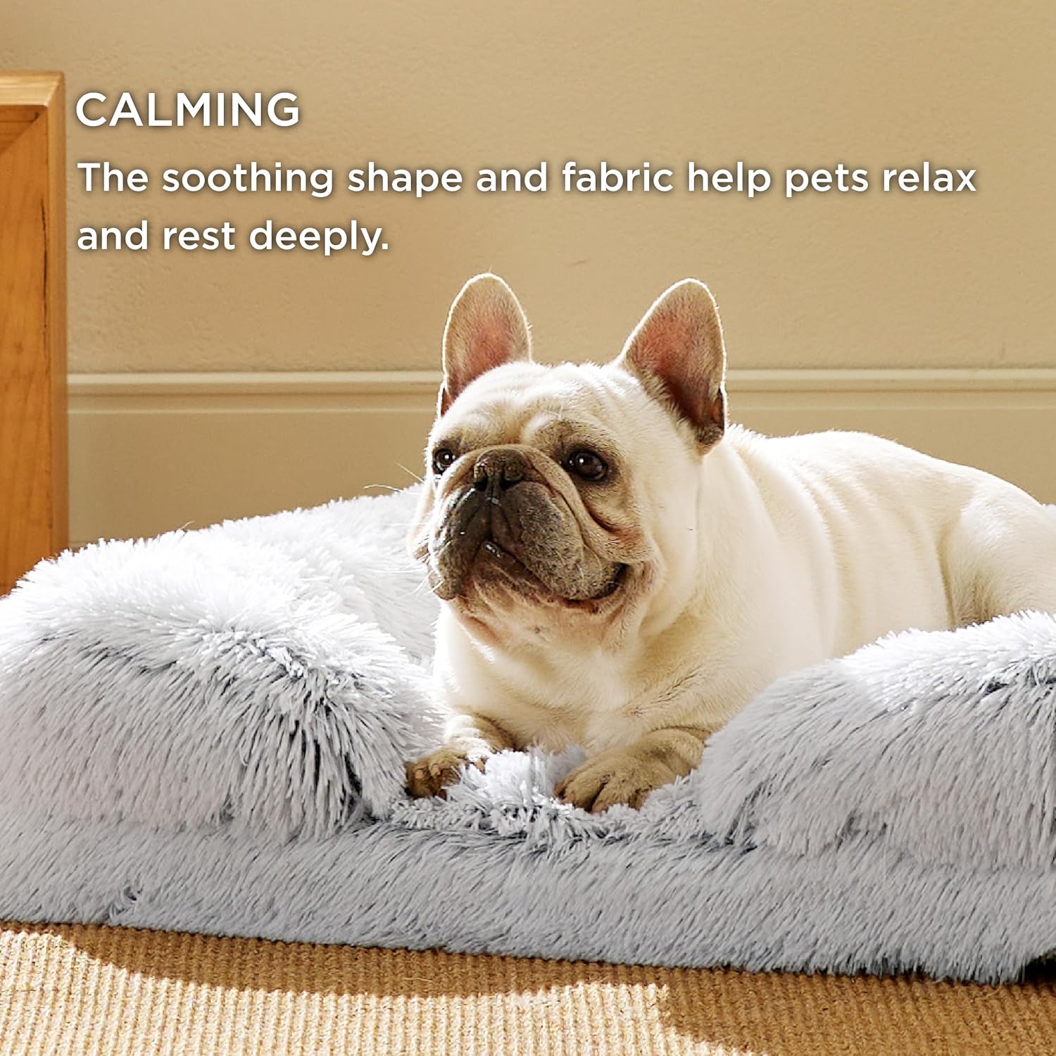 Bedsure Orthopedic Dog Bed Medium Size Dogs - Washable Medium Dog Cat Bed Waterproof, Comfort Pet Couch Sofa with Washable Removable Cover, Pets Bed with Nonskid Bottom, Long Faux Fur-Misty Grey, 28" - Pet Explorer