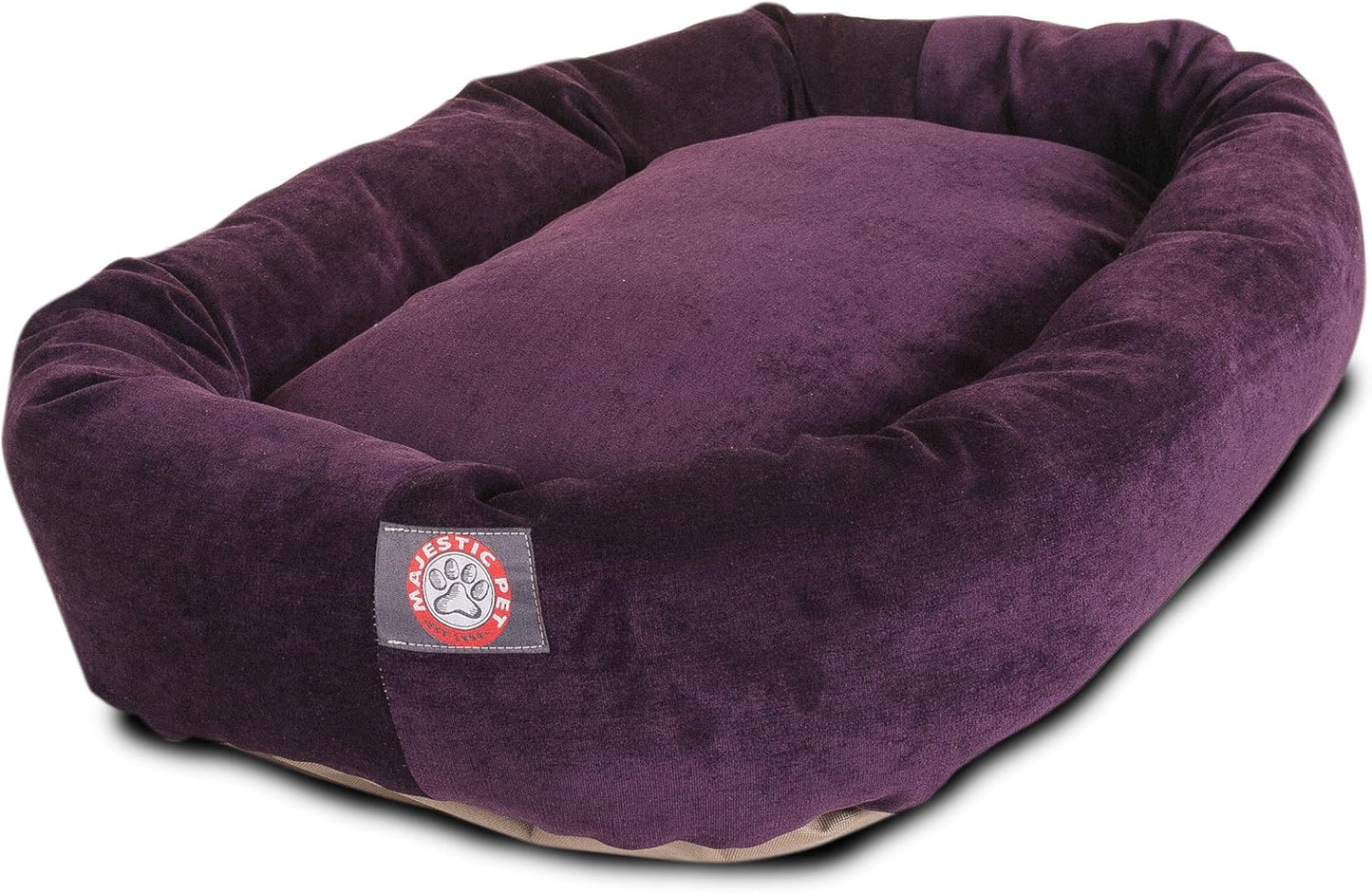 Majestic Pet Villa 52 Inch Shredded Memory Foam Dog Bed for X-Large Sized Dogs 52x35x11 Inch–Orthopedic Dog Bed with Removable Washable Cover-Washable X-Large Pet Bed with Head Support-Aubergine - Pet Explorer