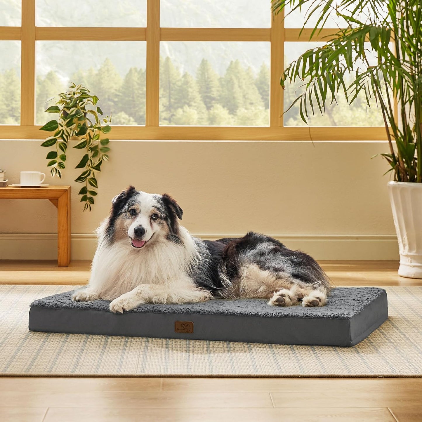 Bedsure XL Dog Bed for Crate - Large Orthopedic Flat Pet Beds with Removable Washable Cover, Egg Crate Foam Crate Mat, Suitable for Pet Up to 90 lbs - Pet Explorer