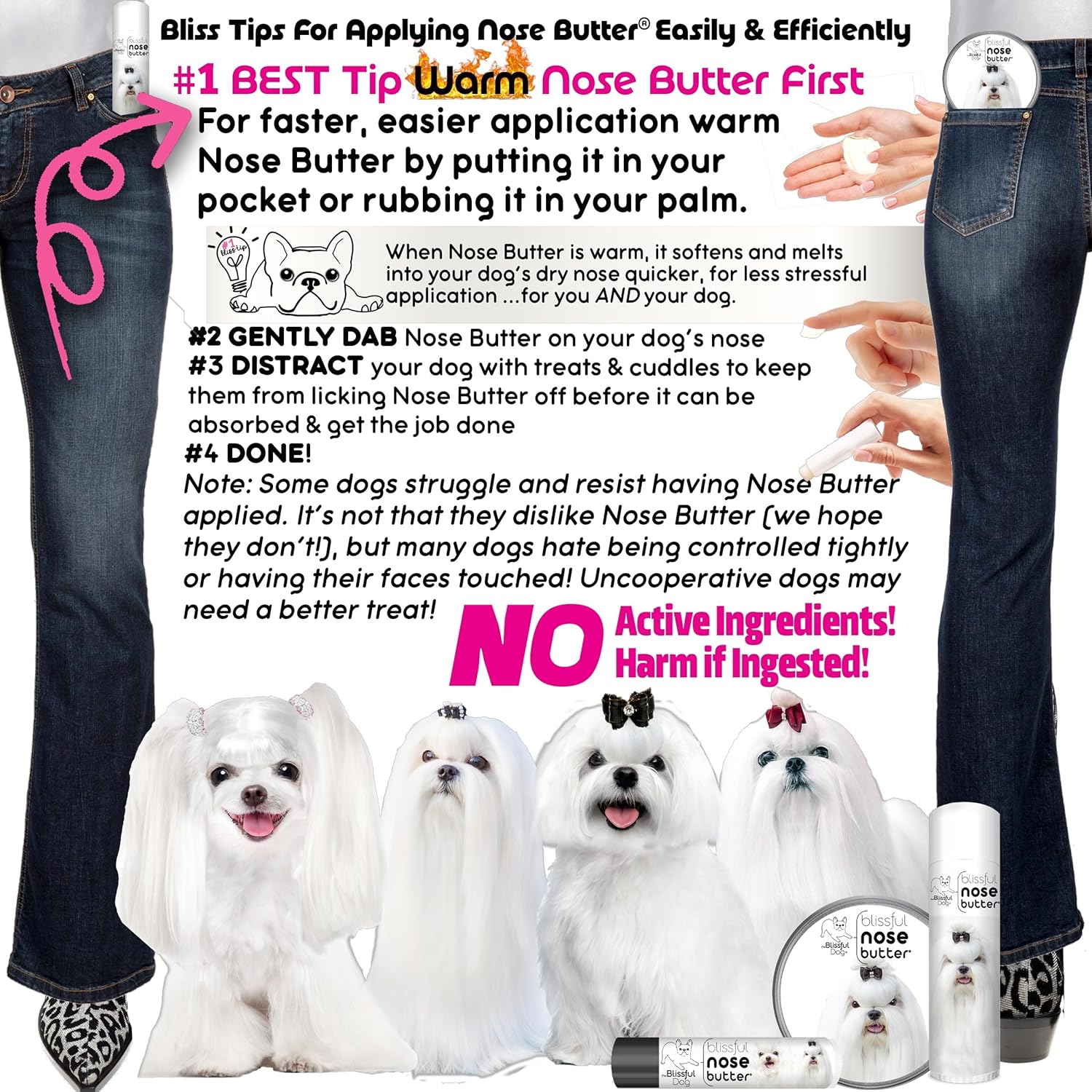 The Blissful Dog Maltese Nose Butter for Dry, Cracked Skin, Lick-Safe Dog Nose Balm with Moisturizing Shea Butter, Almond, Olive, and Essential Oils, Pet Supplies, Uncented, 0.50 oz. - Pet Explorer