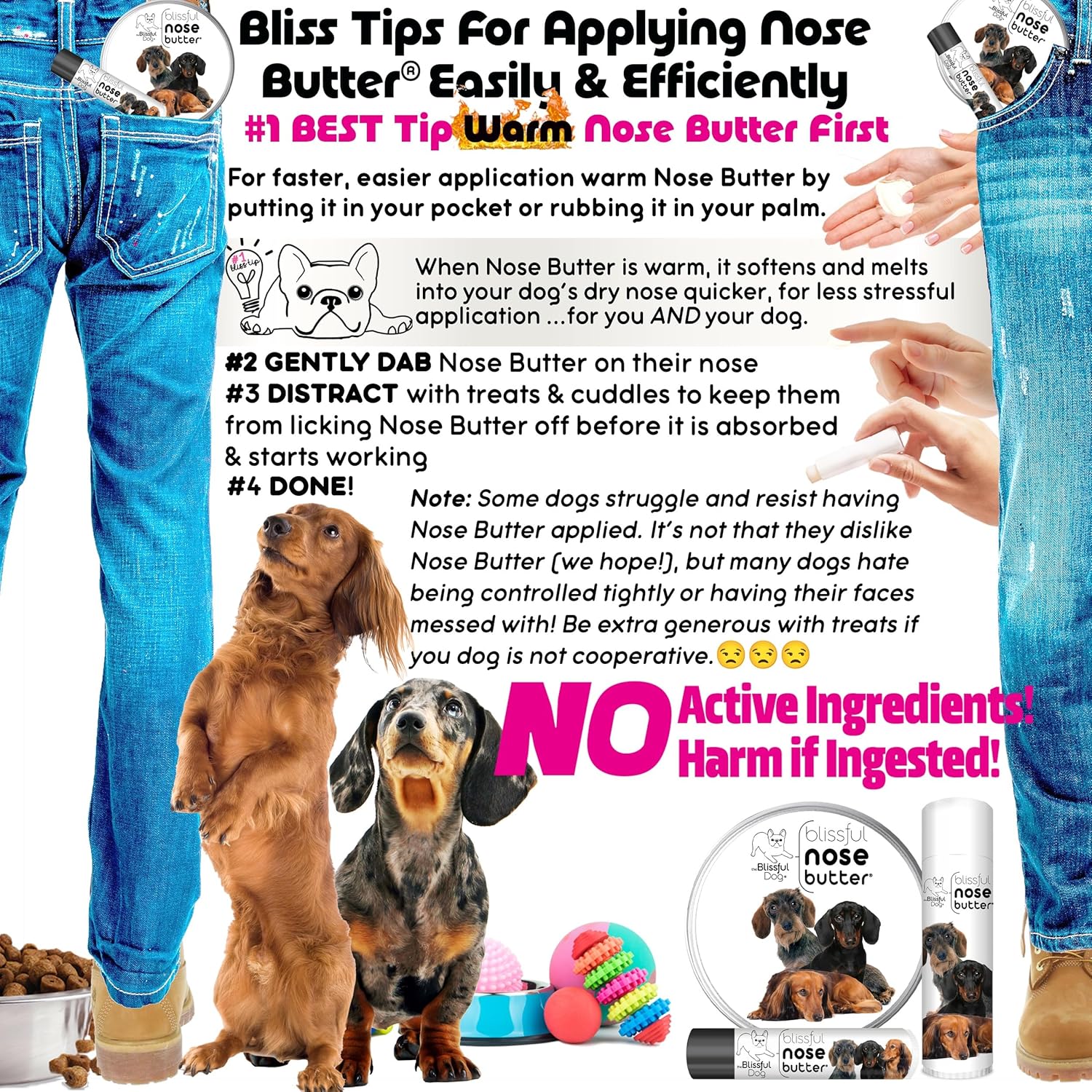 The Blissful Dog Daschund Nose Butter for Dry, Cracked Skin, Lick-Safe Dog Nose Balm with Moisturizing Shea Butter, Almond, Olive, and Essential Oils, Pet Supplies, Uncented, 2 oz. - Pet Explorer