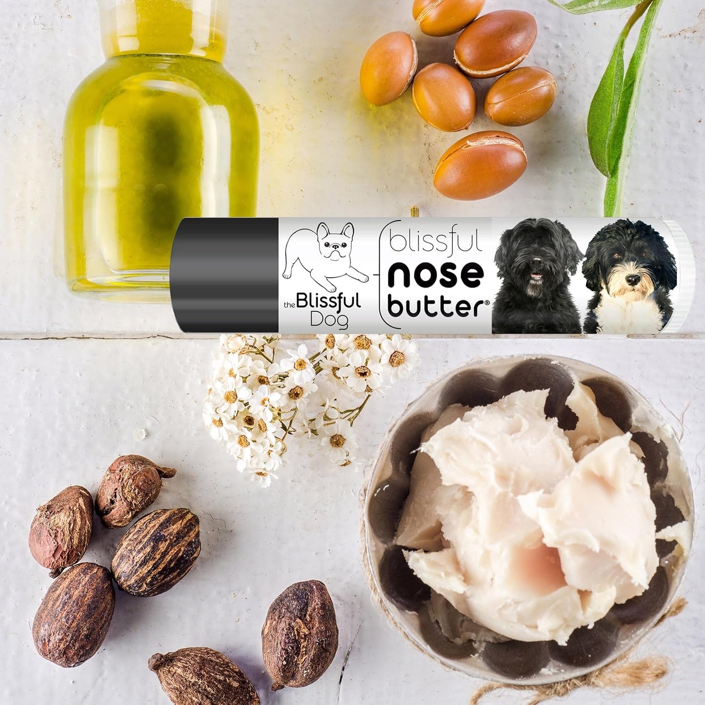 The Blissful Dog Portuguese Water Dog Nose Butter for Dry, Cracked Skin, Lick-Safe Dog Nose Balm with Moisturizing Shea Butter, Almond, Olive, and Essential Oils, Pet Supplies, Uncented, 0.15 oz. - Pet Explorer