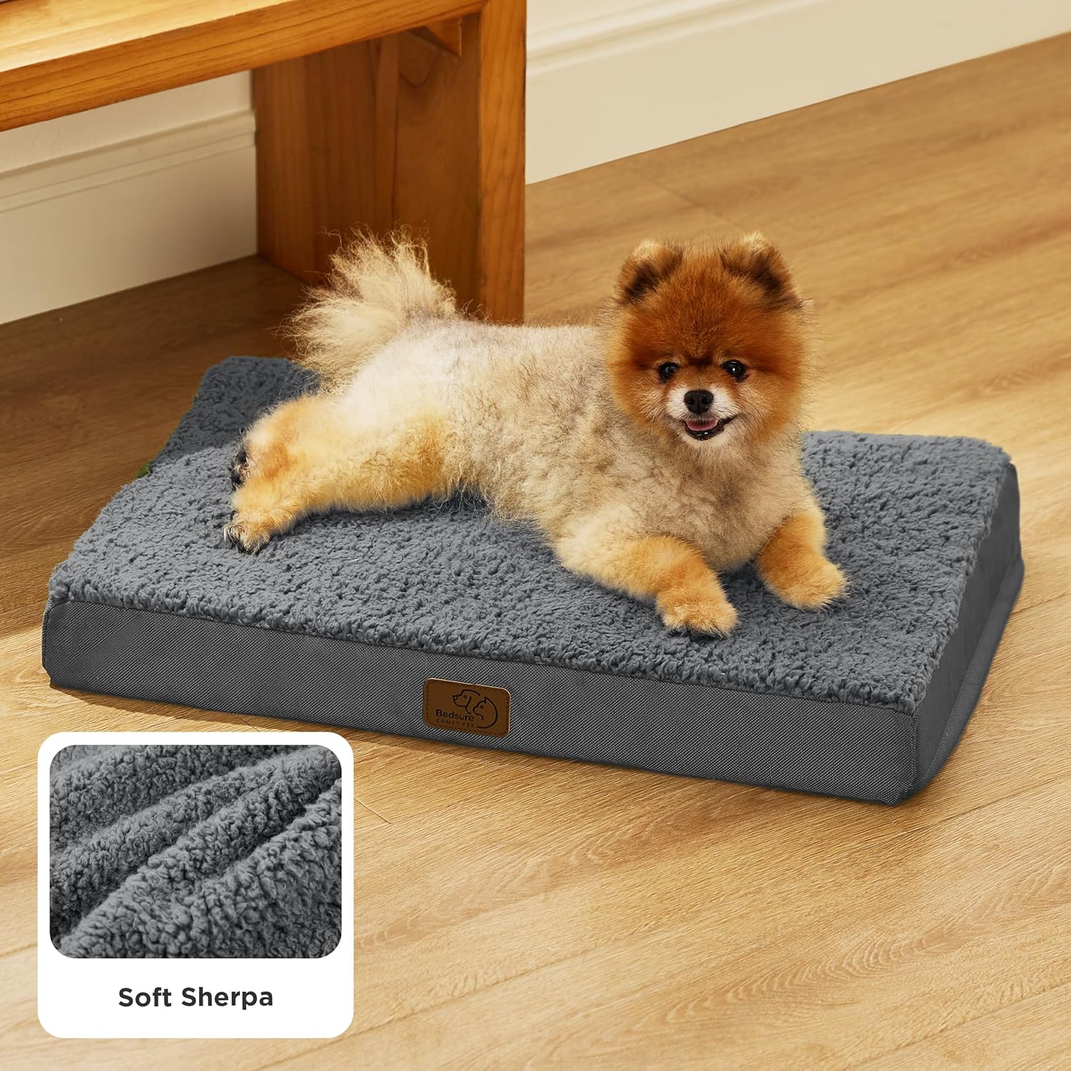 Bedsure Dog Bed for Small Dogs - Orthopedic Flat Puppy Beds with Removable Washable Cover, Egg Crate Foam Pet Mat, Suitable for Pet Up to 20 lbs - Pet Explorer