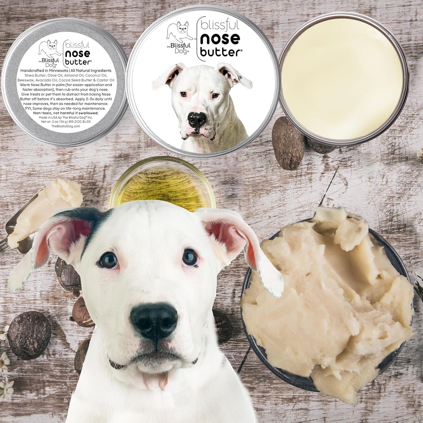 The Blissful Dog Dogo Argentino Unscented Nose Butter - Dog Nose Butter, 16 Ounce - Pet Explorer