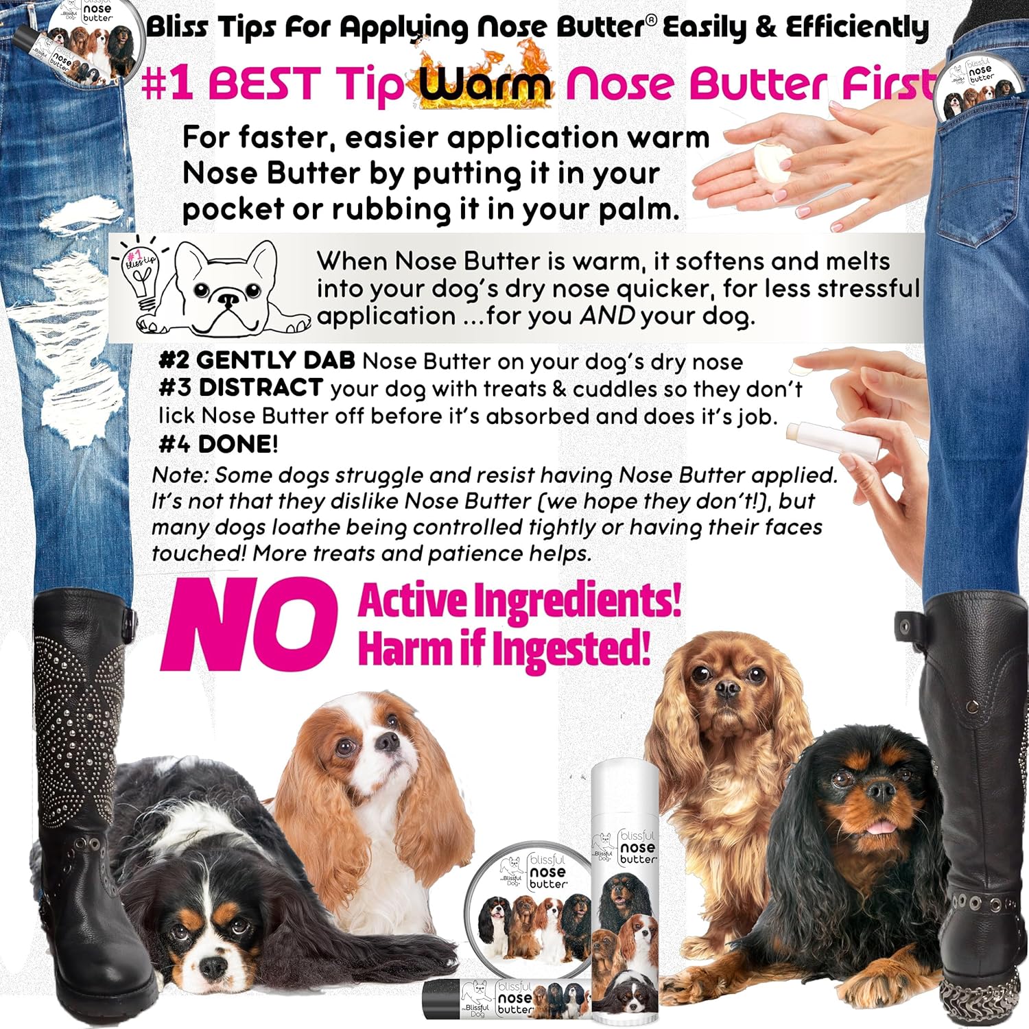 The Blissful Dog Cavalier King Charles Spaniel Nose Butter, Versatile Dog Nose Balm for Dry Nose, Handcrafted Nose Moisturizer, Easy-to-Apply Dog Essentials, Unscented, 0.50 oz. - Pet Explorer