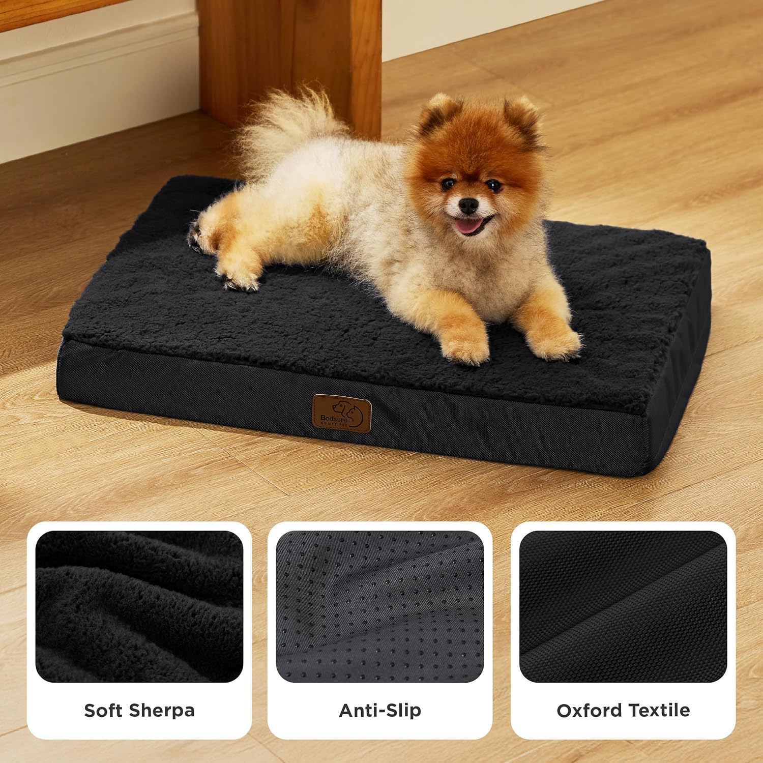 Bedsure Dog Bed for Small Dogs - Orthopedic Flat Puppy Beds with Removable Washable Cover, Egg Crate Foam Pet Mat, Suitable for Pet Up to 20 lbs - Pet Explorer
