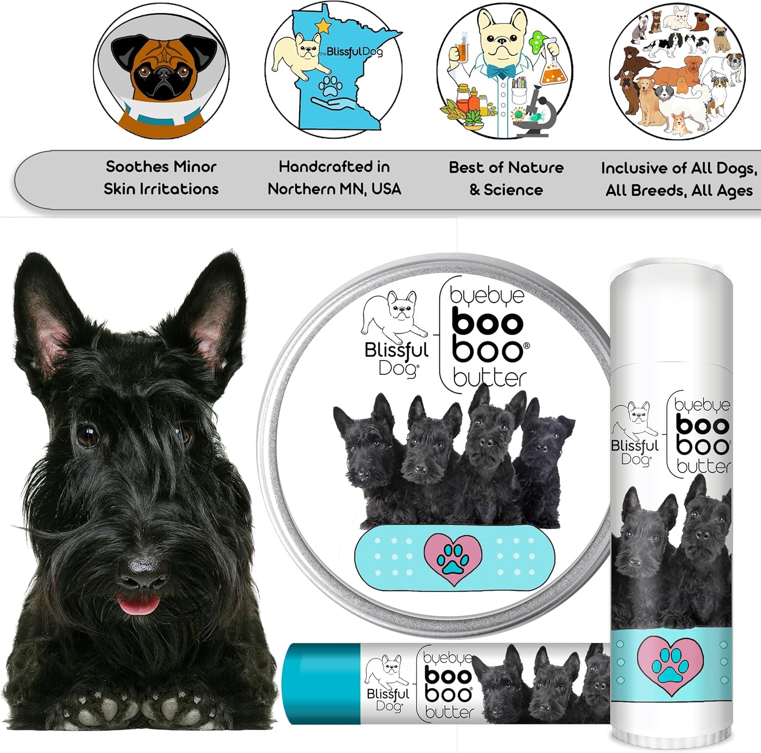 The Blissful Dog Scottish Terrier Boo Boo Butter, 0.50 Ounce - Pet Explorer