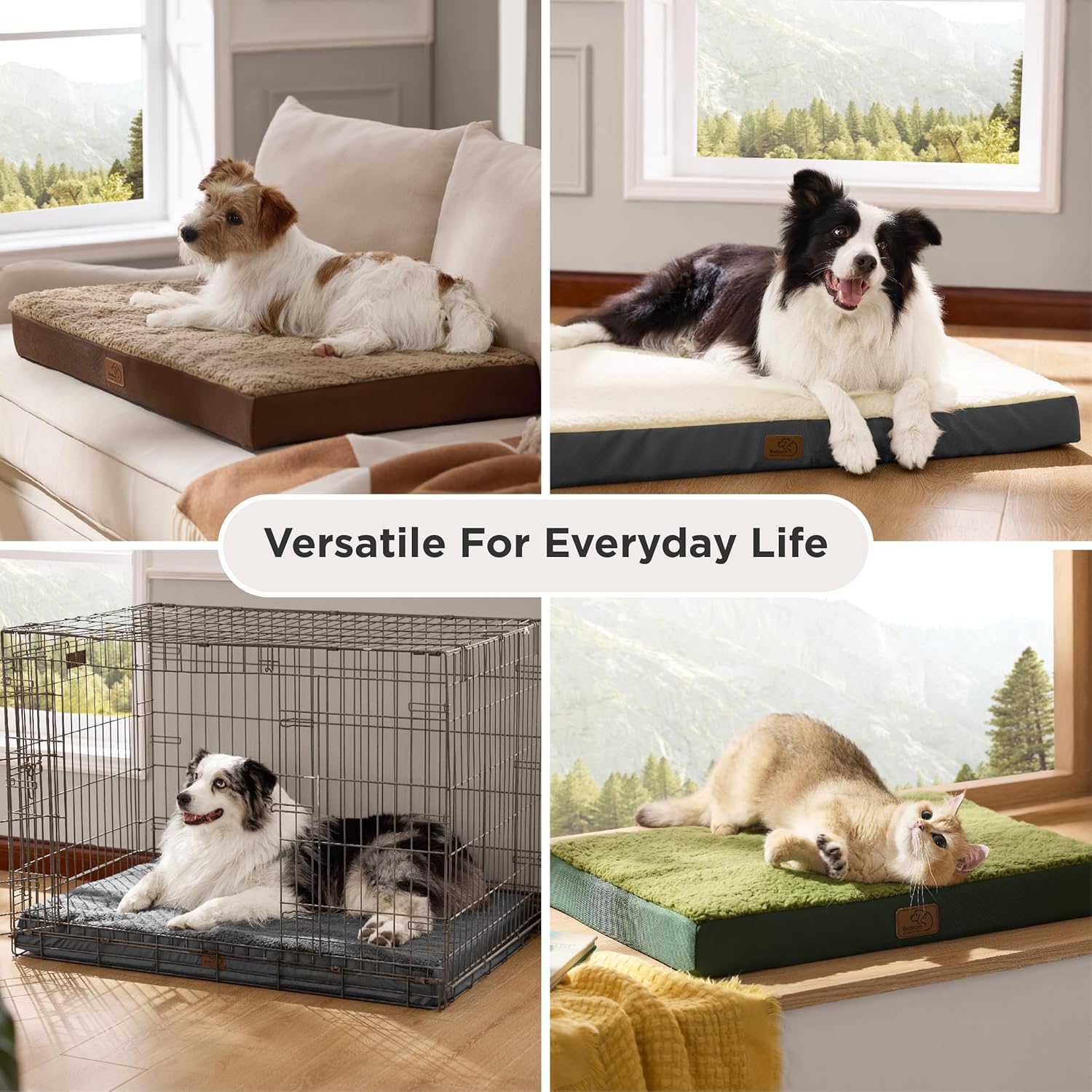 Bedsure Dog Beds Large Sized Dog - Orthopedic Flat Pet Beds with Removable Washable Cover, Egg Crate Foam Puppy Mat, Suitable for Pet Up to 65 lbs - Pet Explorer