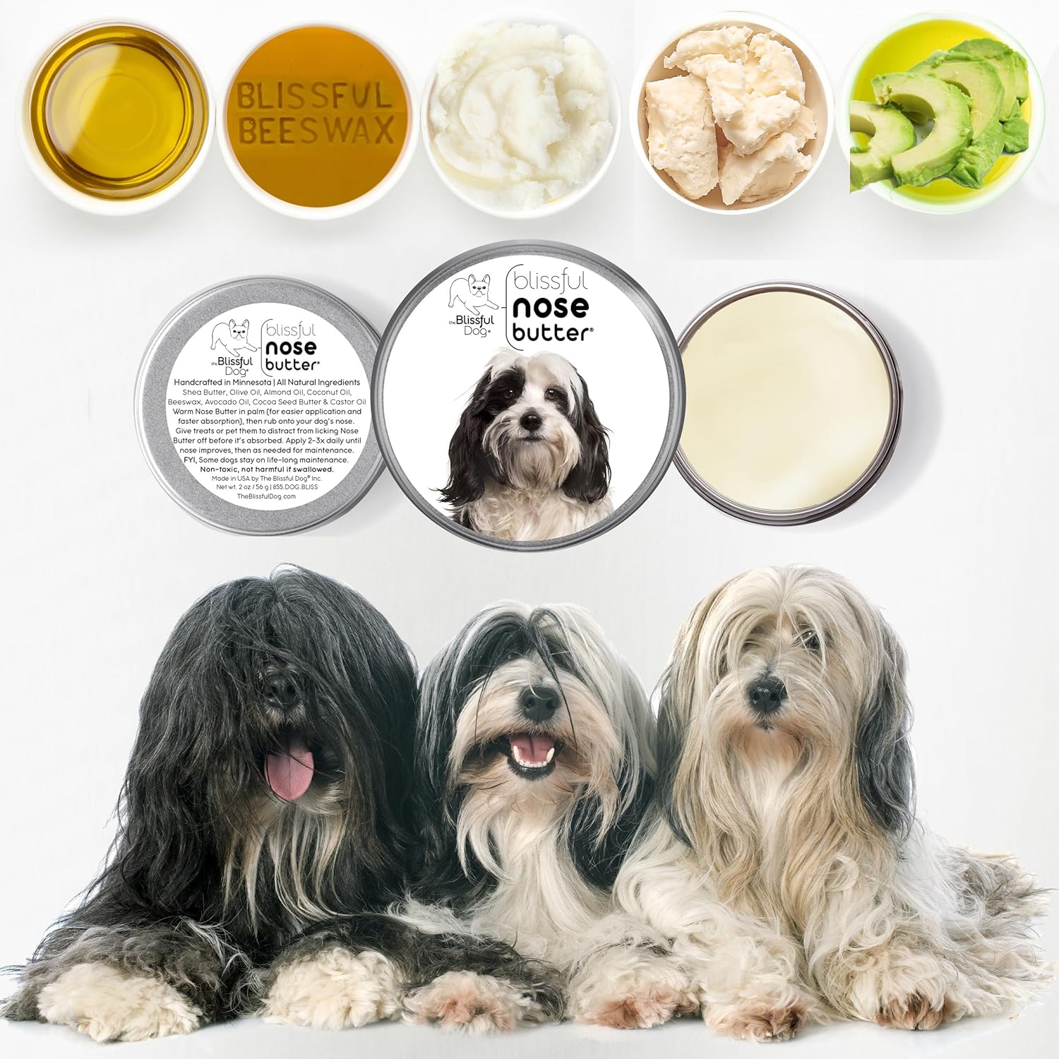 The Blissful Dog Tibetan Terrier Unscented Nose Butter - Dog Nose Butter, 4 Ounce - Pet Explorer