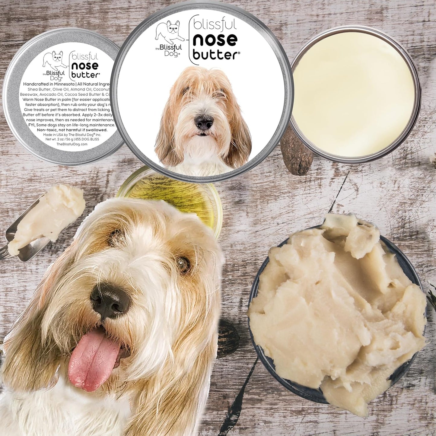 The Blissful Dog Petit Basset Griffon Unscented Nose Butter - Dog Nose Butter, 2 Ounce - Pet Explorer