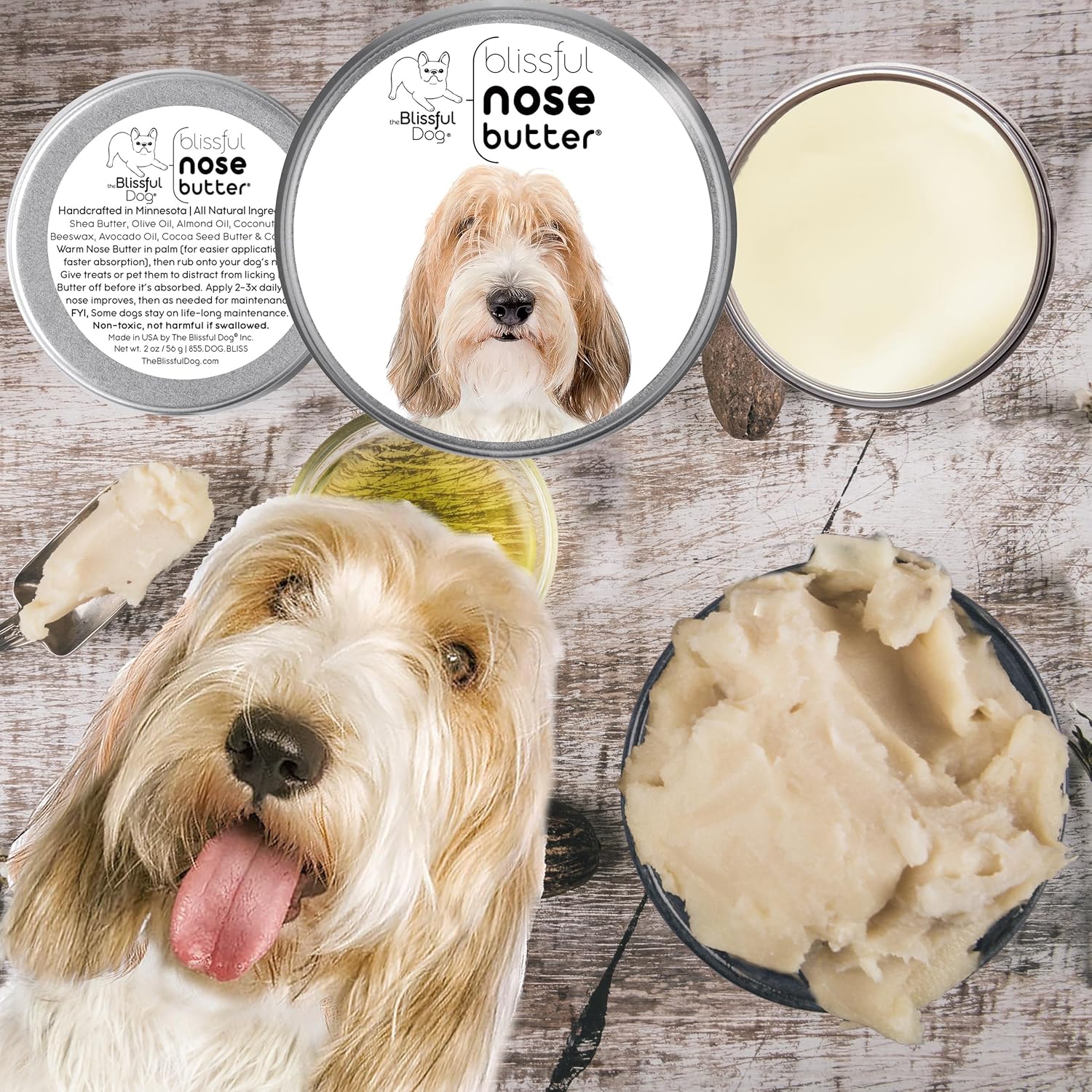 The Blissful Dog Petit Basset Griffon Unscented Nose Butter - Dog Nose Butter, 2 Ounce - Pet Explorer