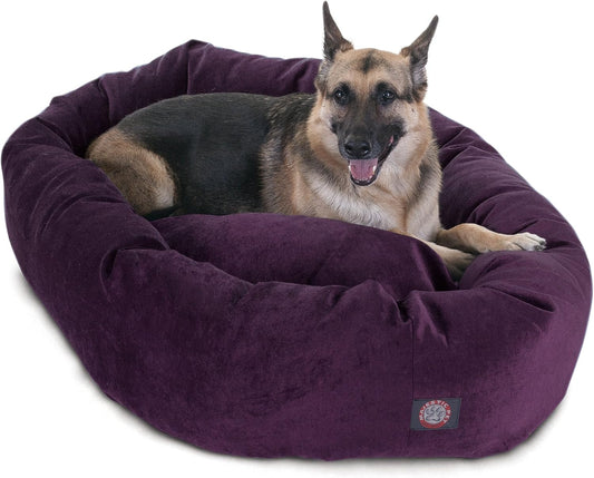 Majestic Pet Villa 52 Inch Shredded Memory Foam Dog Bed for X-Large Sized Dogs 52x35x11 Inch–Orthopedic Dog Bed with Removable Washable Cover-Washable X-Large Pet Bed with Head Support-Aubergine - Pet Explorer