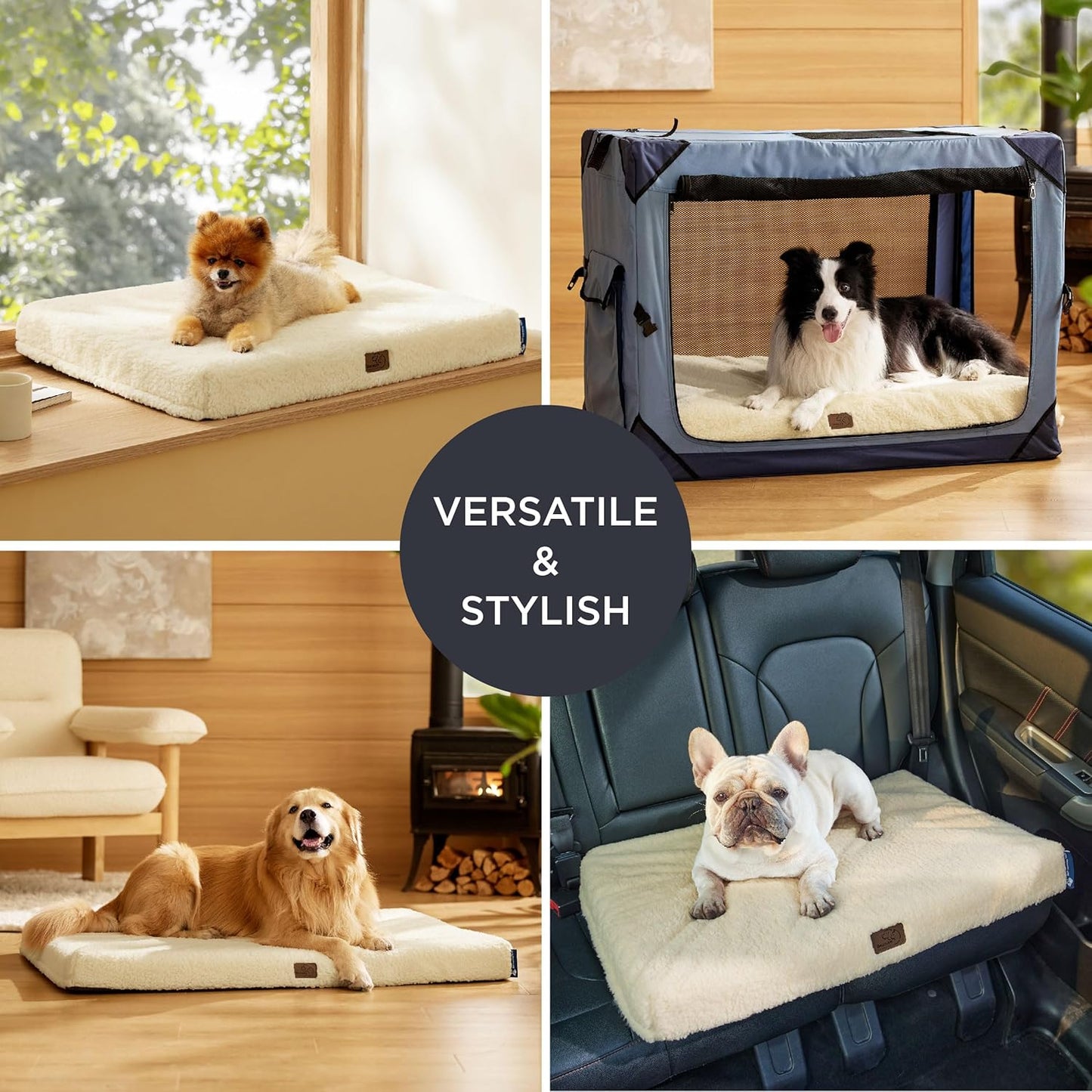 Bedsure Self Warming Dog Bed for Medium Dogs - Orthopedic Waterproof Puppy Beds with Removable Washable Cover, Egg Crate Foam Pet Mat, Suitable for Pet Up to 35 lbs - Pet Explorer