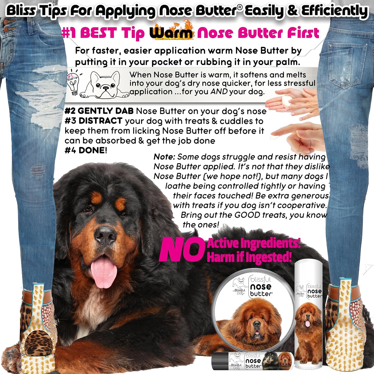 The Blissful Dog Tibetan Mastiff Unscented Nose Butter - Dog Nose Butter, 1 Ounce - Pet Explorer