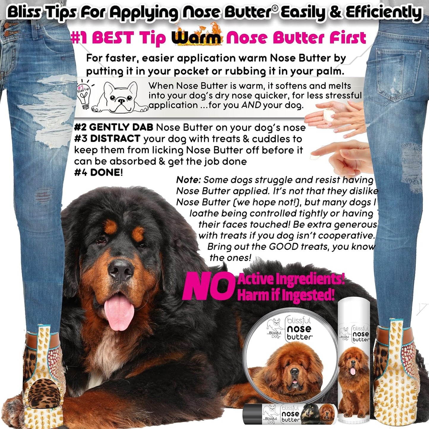 The Blissful Dog Tibetan Mastiff Unscented Nose Butter - Dog Nose Butter, 8 Ounce - Pet Explorer