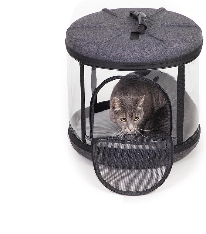 K&H Pet Products Mod Capsule Soft-Sided Pet Carrier for Cats Clear 17 X 17 X 15.5 Inches