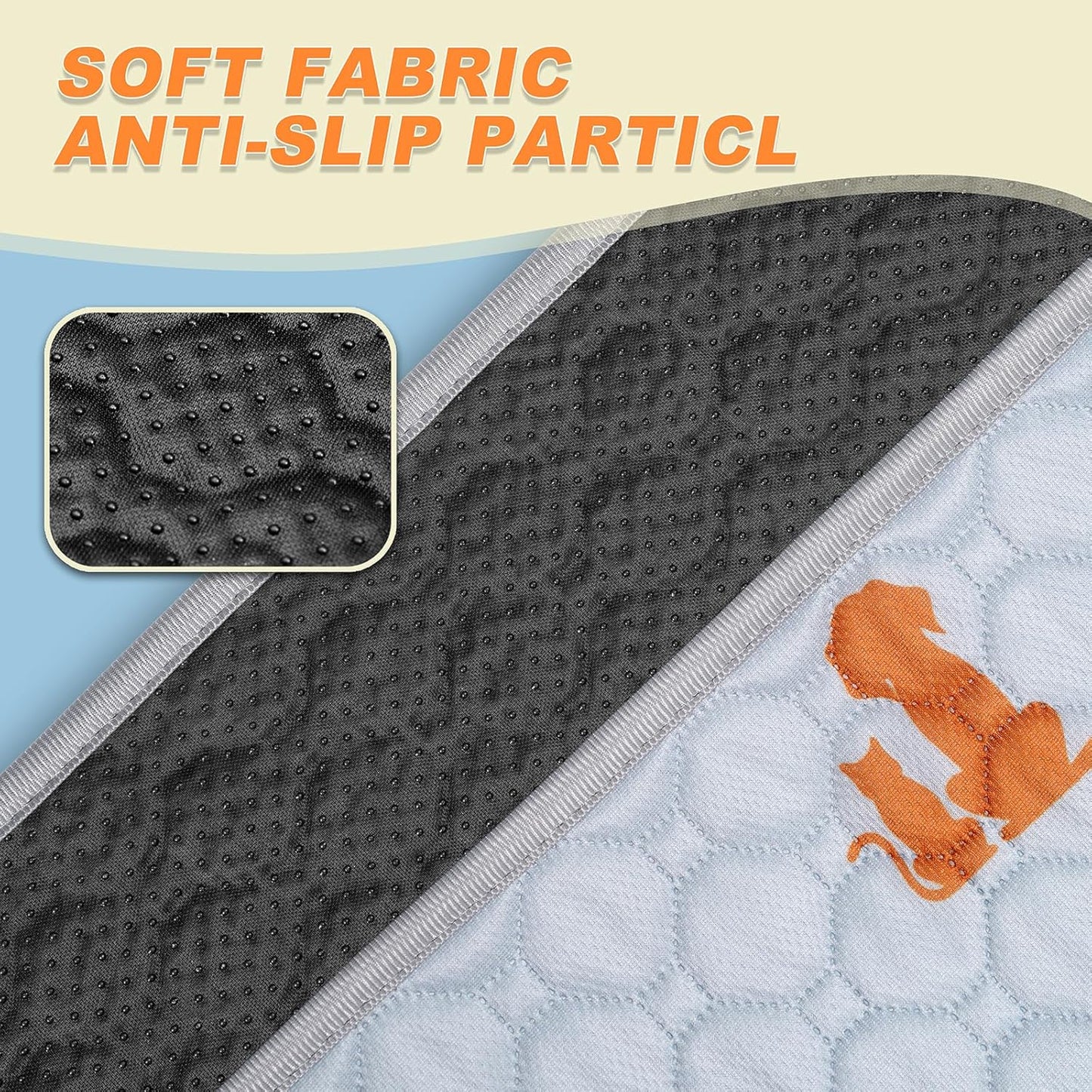 Washable Pee Pads for Dogs, 2 Pack Reusable Puppy Pads, Waterproof Pet Pee Pads for Dog Potty Training, Extra Large Dog Pee Pads for Crate, Playpen, and Whelping, Orange 48"x48" - Pet Explorer