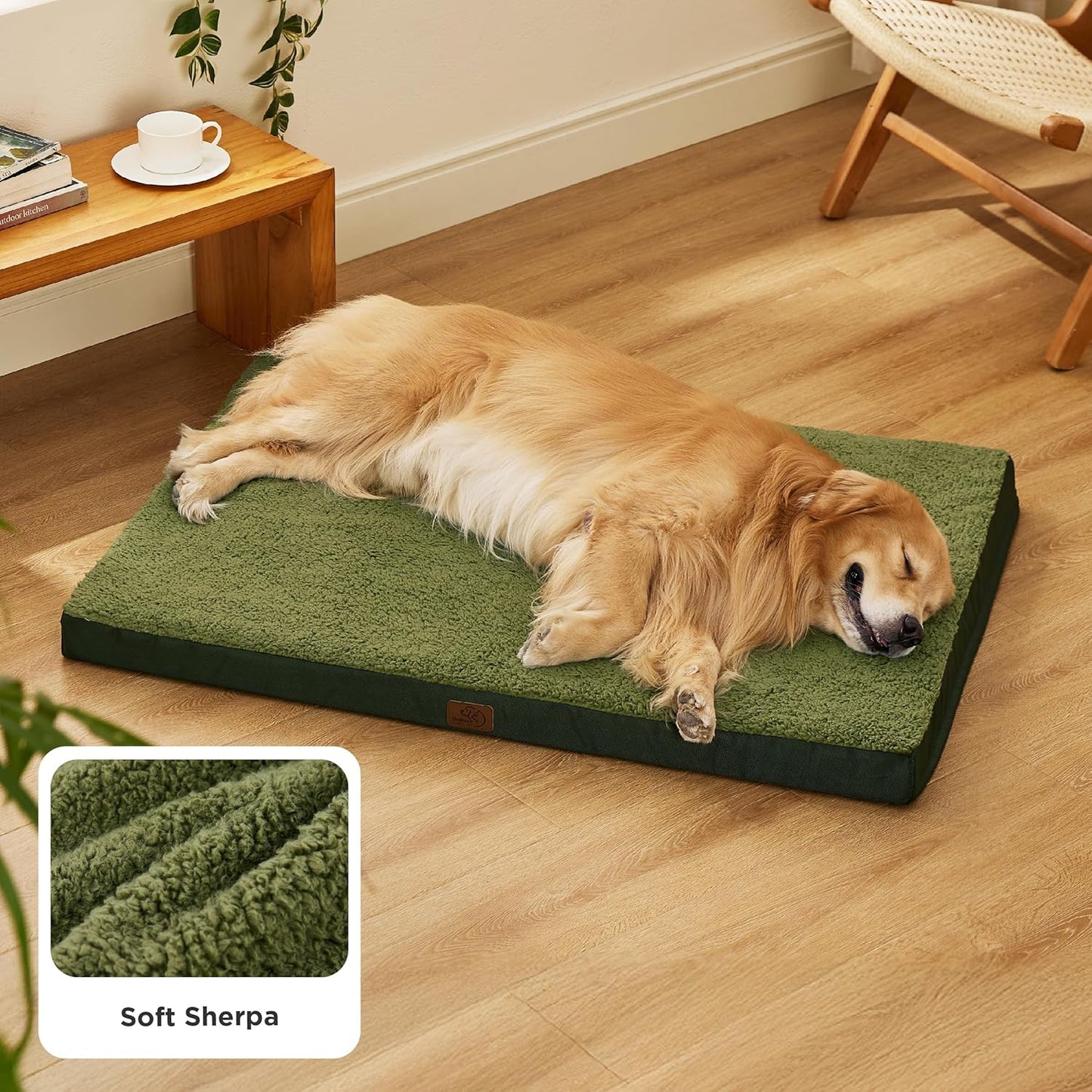 Bedsure XL Dog Beds Large Sized Dog -Orthopedic Flat Extra Large Pet Beds with Removable Washable Cover, Egg Crate Foam Mat, Suitable for Pet Up to 100 lbs - Pet Explorer