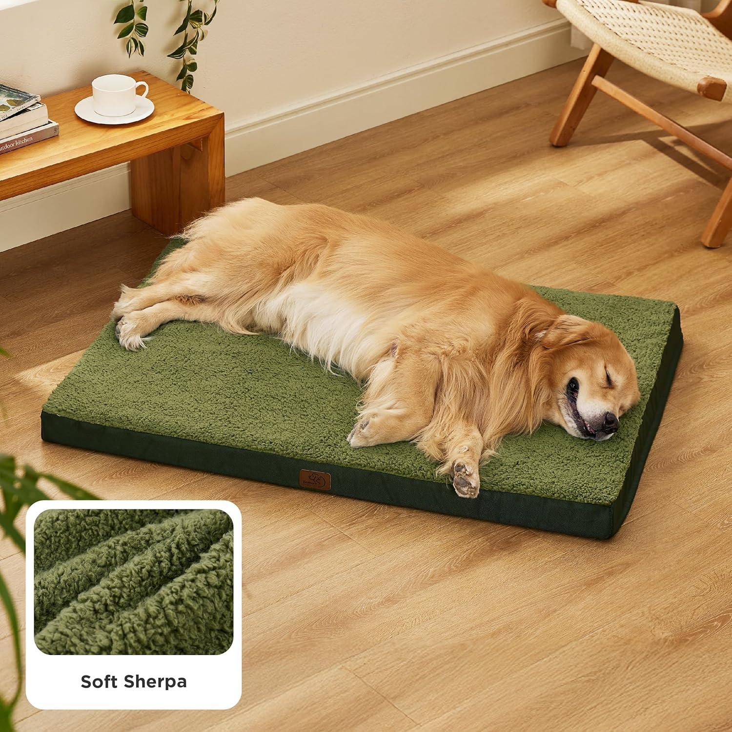 Bedsure XL Dog Beds Large Sized Dog -Orthopedic Flat Extra Large Pet Beds with Removable Washable Cover, Egg Crate Foam Mat, Suitable for Pet Up to 100 lbs - Pet Explorer