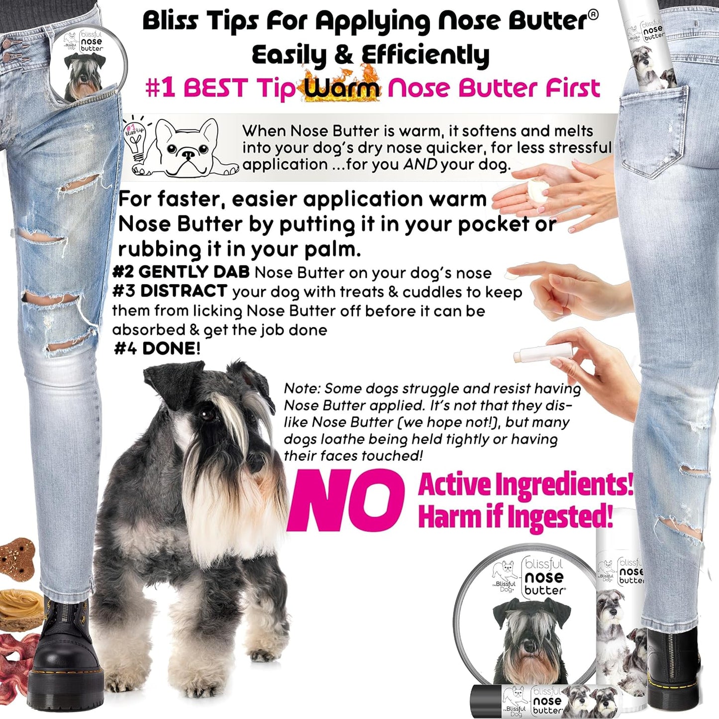The Blissful Dog Schnauzer Unscented Nose Butter, 2-Ounce - Pet Explorer