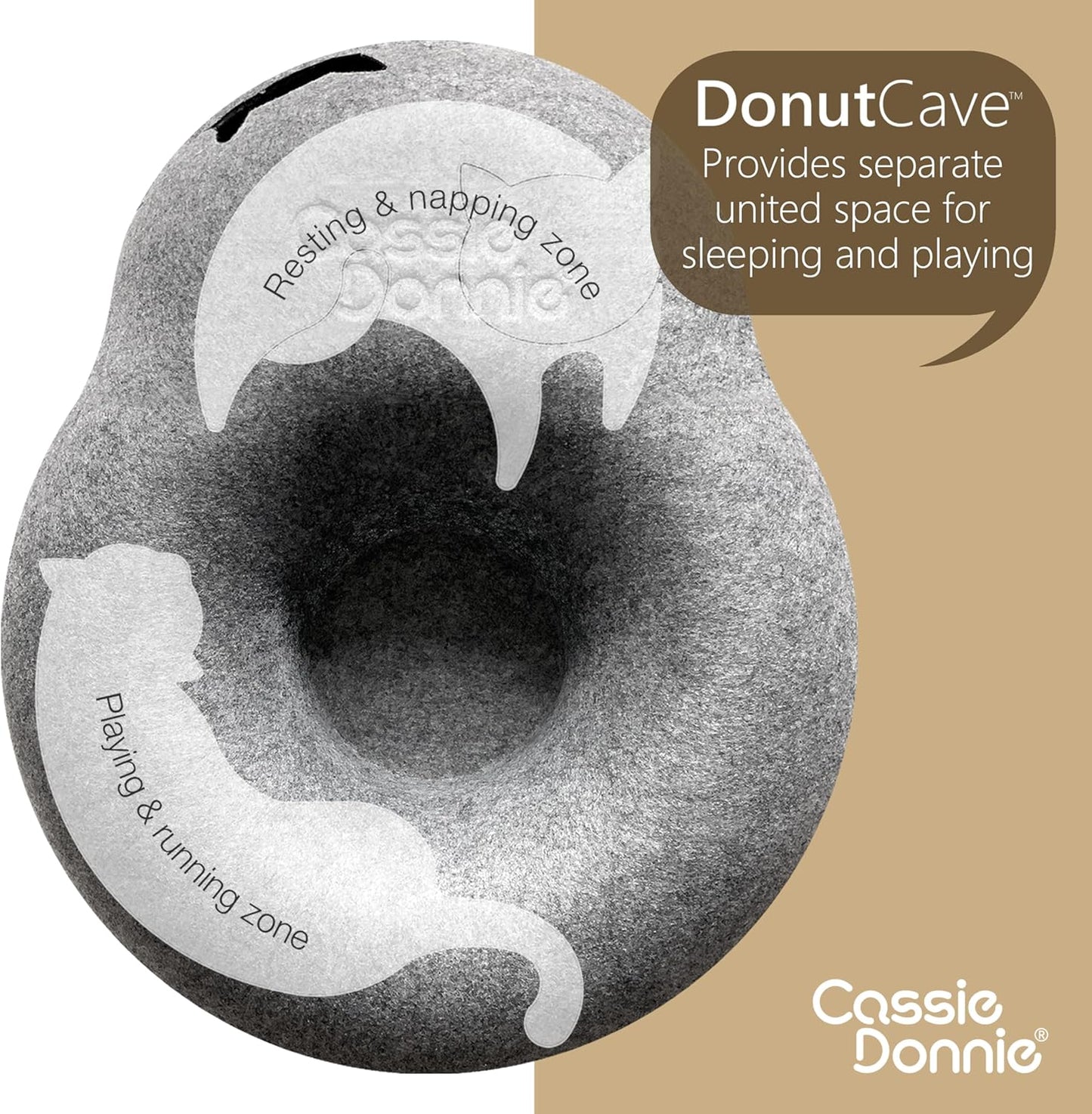 Premium Cat Bed caveTunnel Hiding Places for Indoor Cats(Large) Houses & Condos. Washable100% Nontoxic Eco-Friendly. Spaciousfor 2 Cats - Pet Explorer
