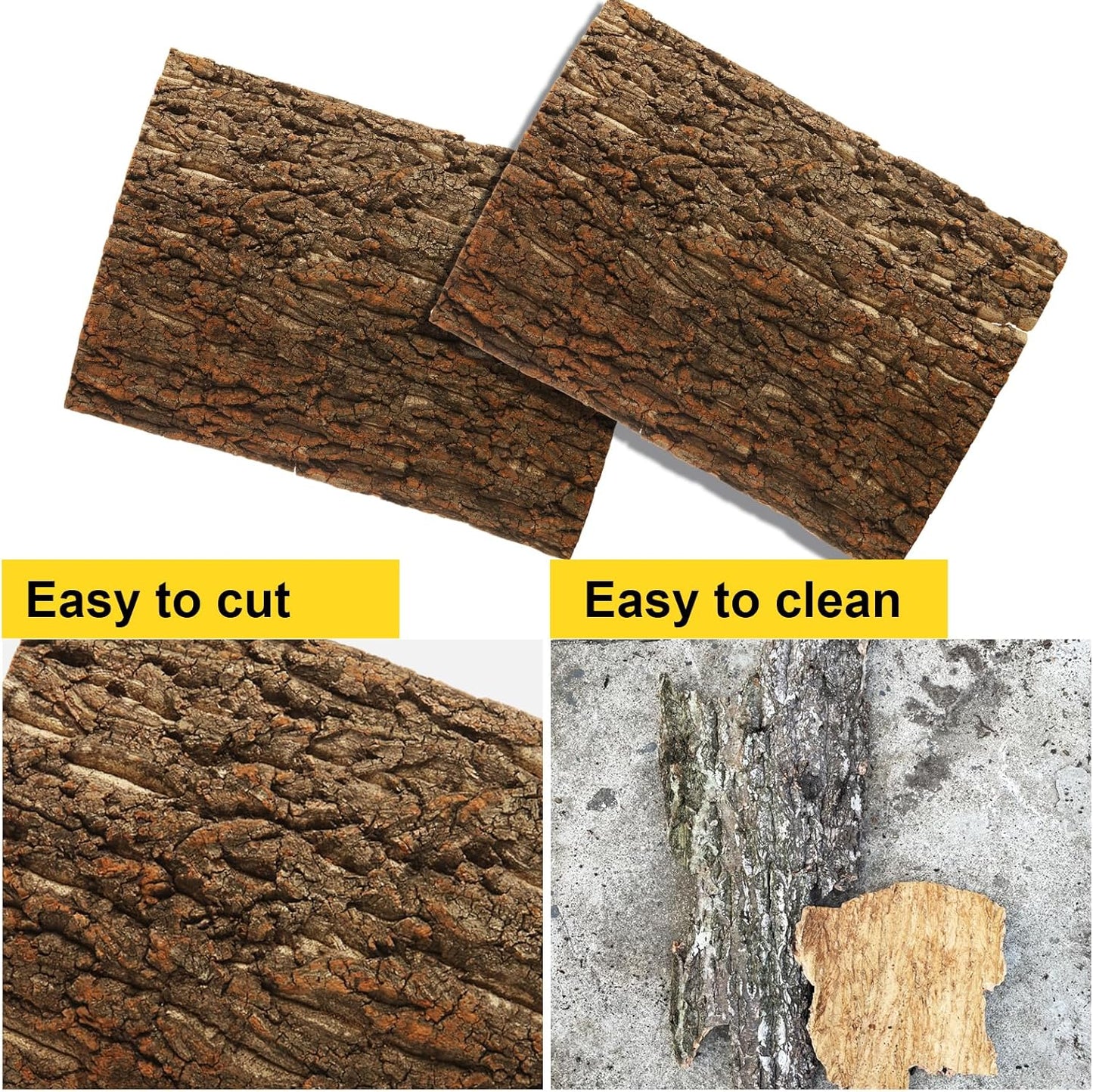 4PCS Cork Terrarium Background 15.7x11.8in Reptile Tank Background Board Habitat Decoration, Natural Cork Large Bark Climbing Mat for Gecko Lizard Tortoise Chameleon - Pet Explorer