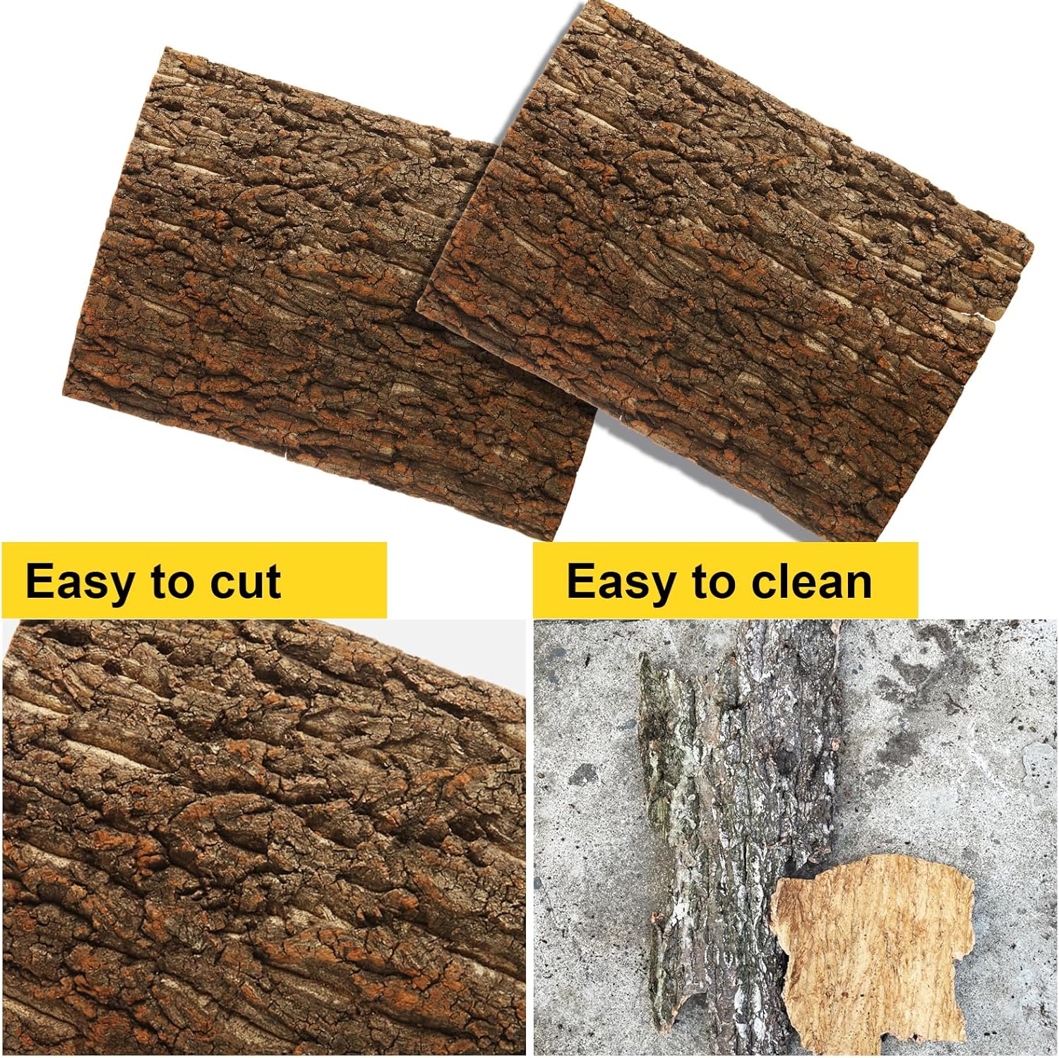 4PCS Cork Terrarium Background 15.7x11.8in Reptile Tank Background Board Habitat Decoration, Natural Cork Large Bark Climbing Mat for Gecko Lizard Tortoise Chameleon - Pet Explorer