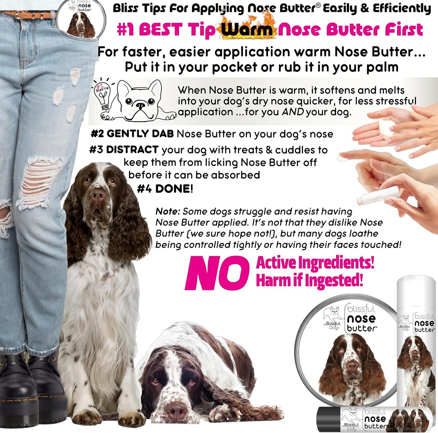 The Blissful Dog Springer Spaniel Unscented Nose Butter - Dog Nose Butter, 4 Ounce - Pet Explorer