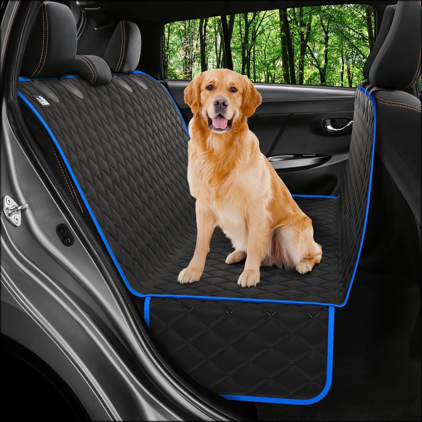 Dog Car Seat Cover for Back Seat, Waterproof Hammock for Car, SUV & Truck, Non-Slip Backseat Cover for Dogs, Heavy-Duty Dog Hammock Style Seat Protector Pets, Easy to Install & Clean - Pet Explorer