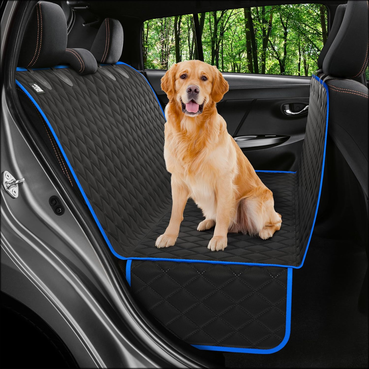 XL Dog Car Seat Cover for Back Seat, Waterproof Hammock for Car, SUV & Truck, Non-Slip Backseat Cover for Dogs, Heavy-Duty Dog Hammock Style Seat Protector Pets, Easy to Install & Clean - Pet Explorer