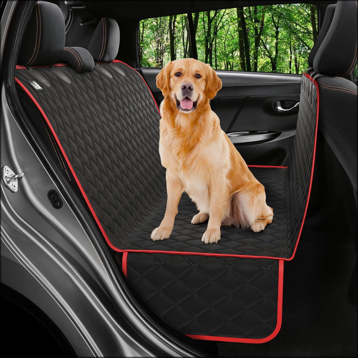 XL Dog Car Seat Cover for Back Seat, Waterproof Hammock for Car, SUV & Truck, Non-Slip Backseat Cover for Dogs, Heavy-Duty Dog Hammock Style Seat Protector Pets, Easy to Install & Clean - Pet Explorer