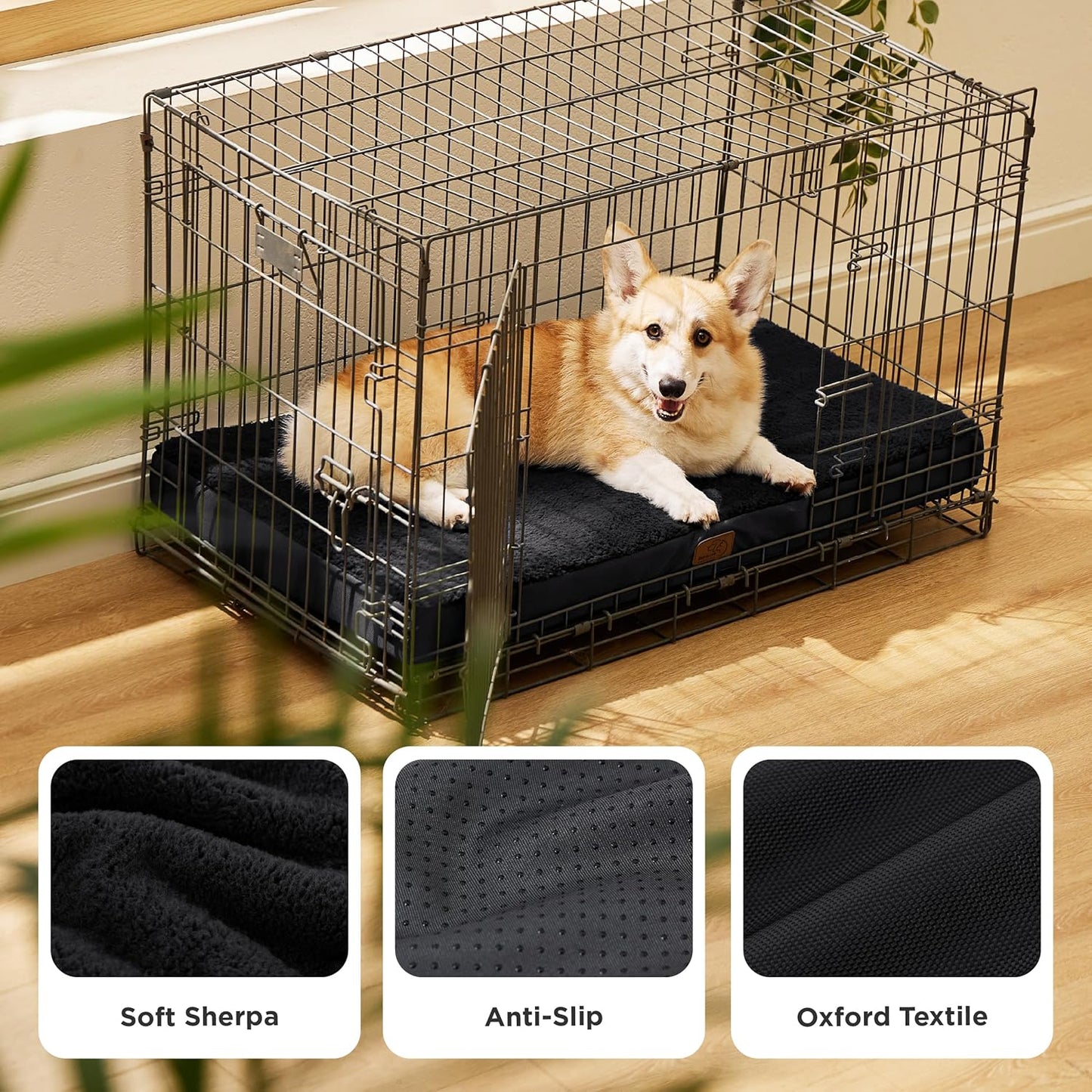 Bedsure Large Dog Bed for Crate - Orthopedic Flat Pet Beds with Removable Washable Cover, Egg Crate Foam Crate Mat, Suitable for Pet Up to 50 lbs - Pet Explorer