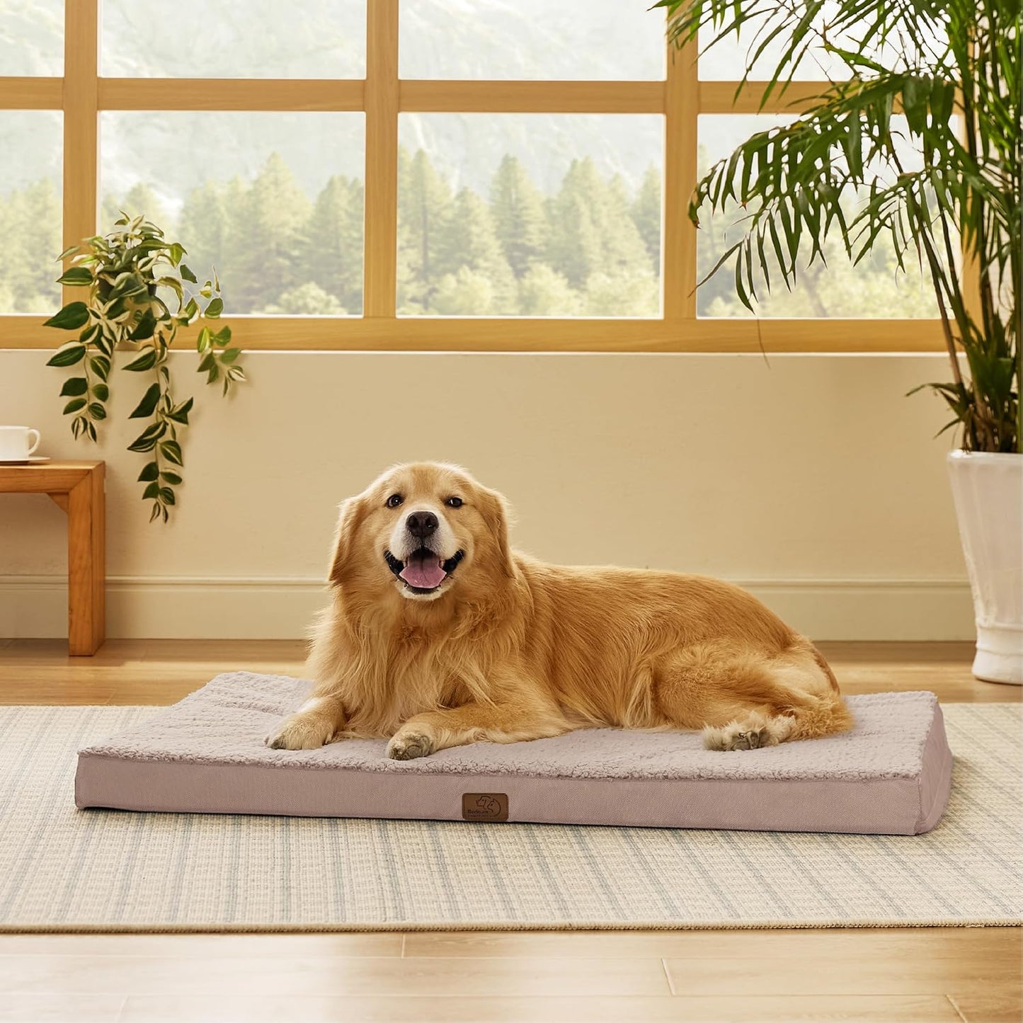 Bedsure Dog Beds Large Sized Dog - Extra-Large Orthopedic Waterproof Puppy Bed with Removable Washable Cover, Egg Crate Foam Pet Mat, Suitable for Pet Up to 100 lbs - Pet Explorer