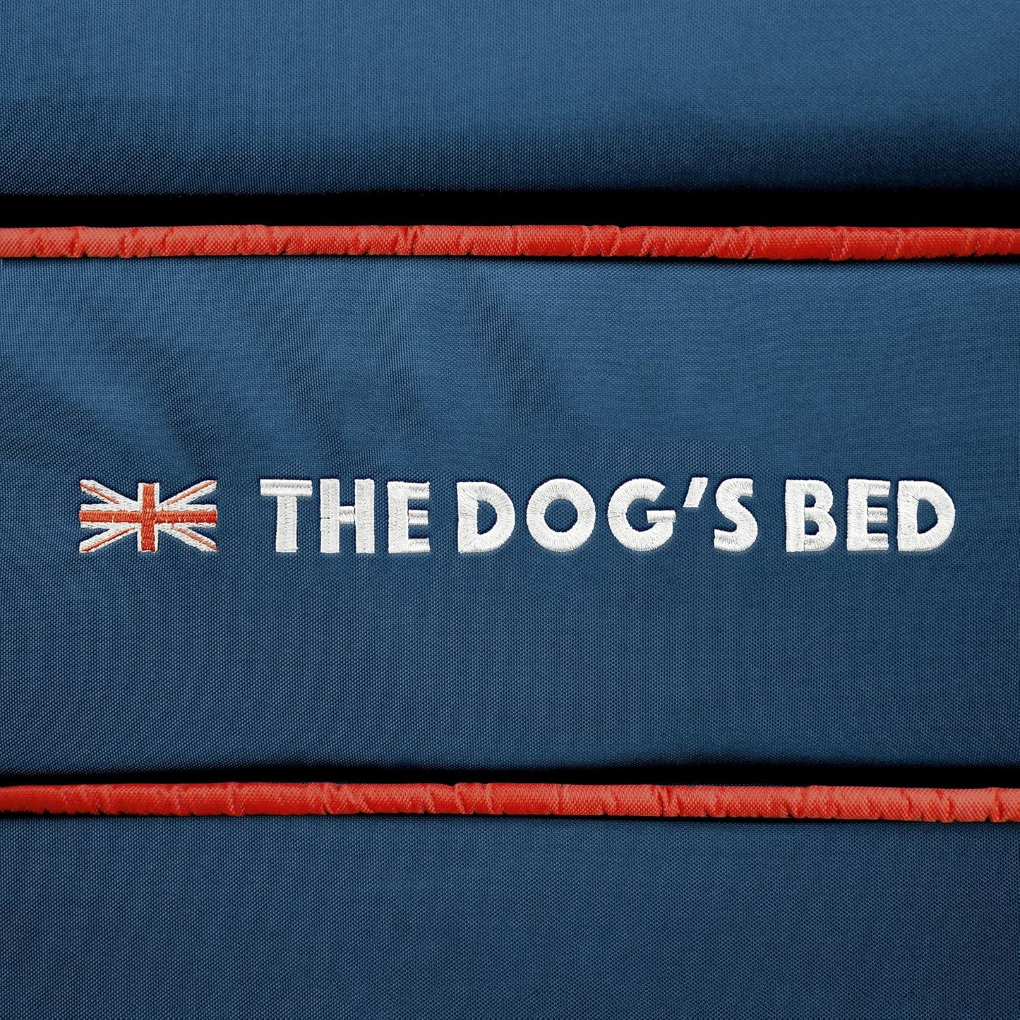 The Dog’s Bed Orthopedic Headrest Dog Bed Large Blue Oxford with Red Trim UK Flag Dog Bed 40x25, Memory Foam, Hip & Elbow Dysplasia, Post Surgery Veterinary Approved, Waterproof Washable Cover - Pet Explorer