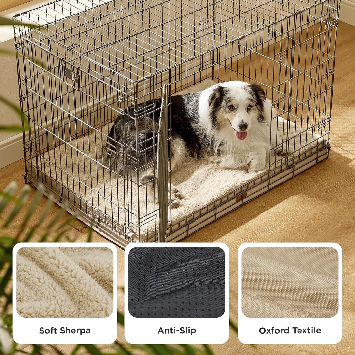 Bedsure XL Dog Bed for Crate - Large Orthopedic Flat Pet Beds with Removable Washable Cover, Egg Crate Foam Crate Mat, Suitable for Pet Up to 90 lbs - Pet Explorer