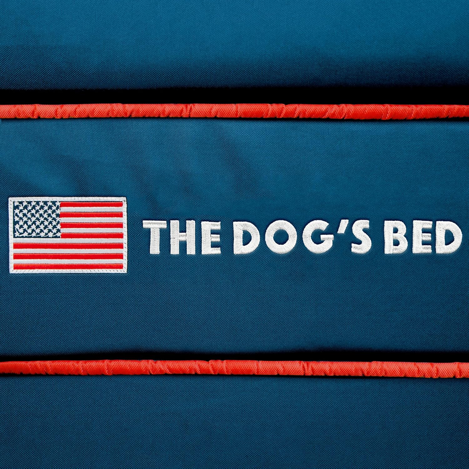 The Dog’s Bed Orthopedic Headrest Dog Bed Large Blue Oxford with Red Trim US Flag Dog Bed 40x25, Memory Foam, Hip & Elbow Dysplasia, Lameness, Veterinary Approved, Waterproof Washable Cover - Pet Explorer